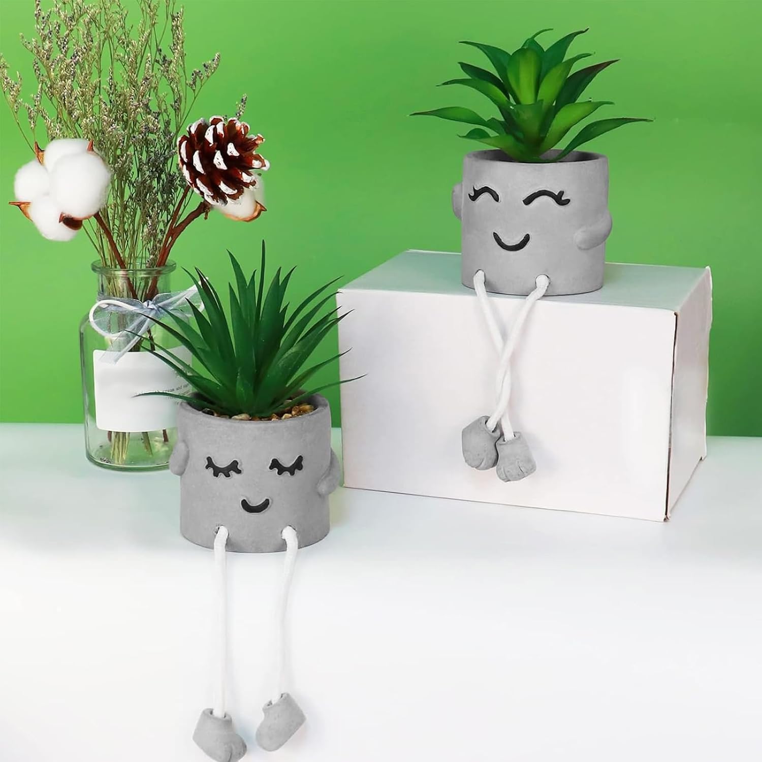 Potted Mini Fake Plants for Desk Decor / Set/b / Set of 2