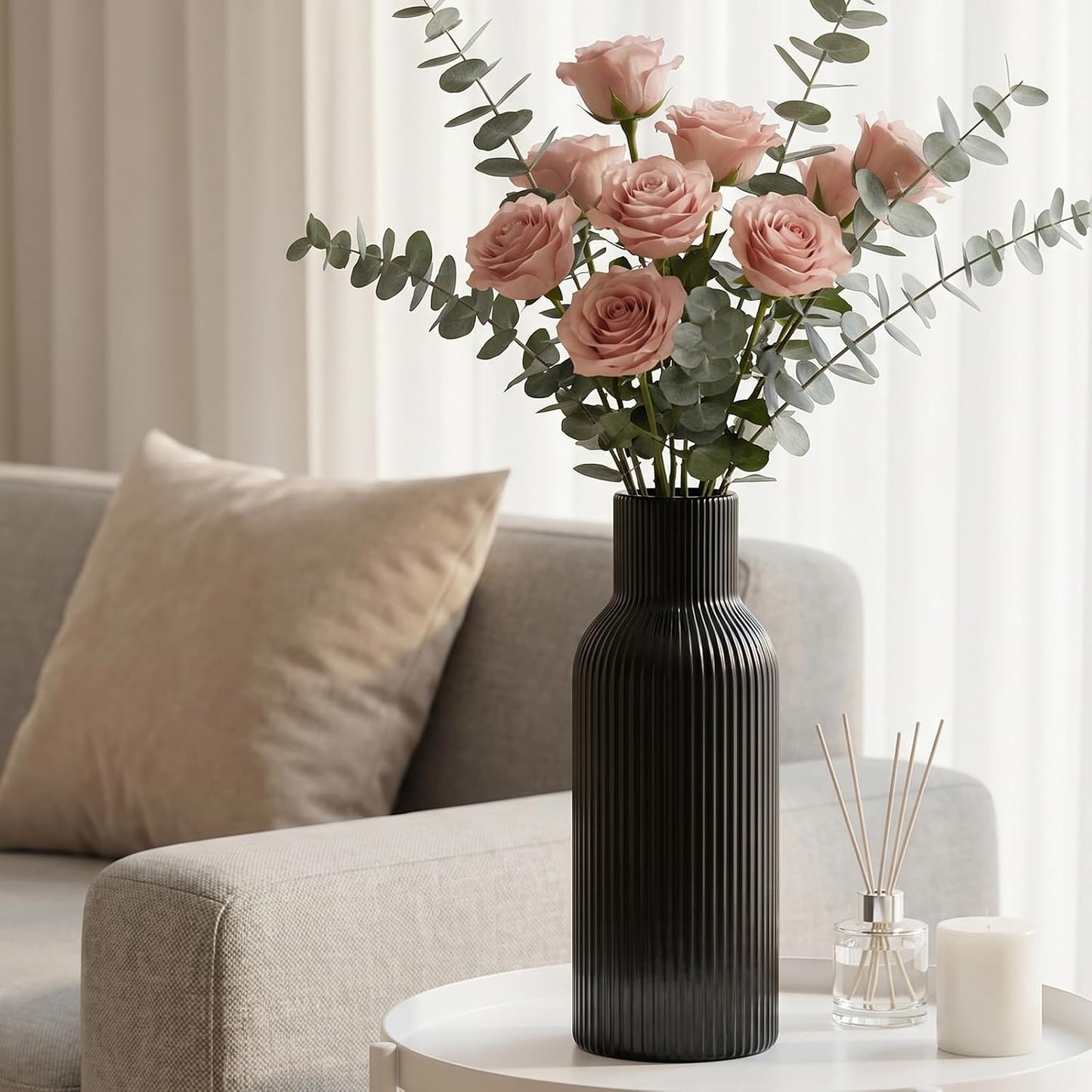 Tall Ceramic Vase / 1-piece-set / Large Black