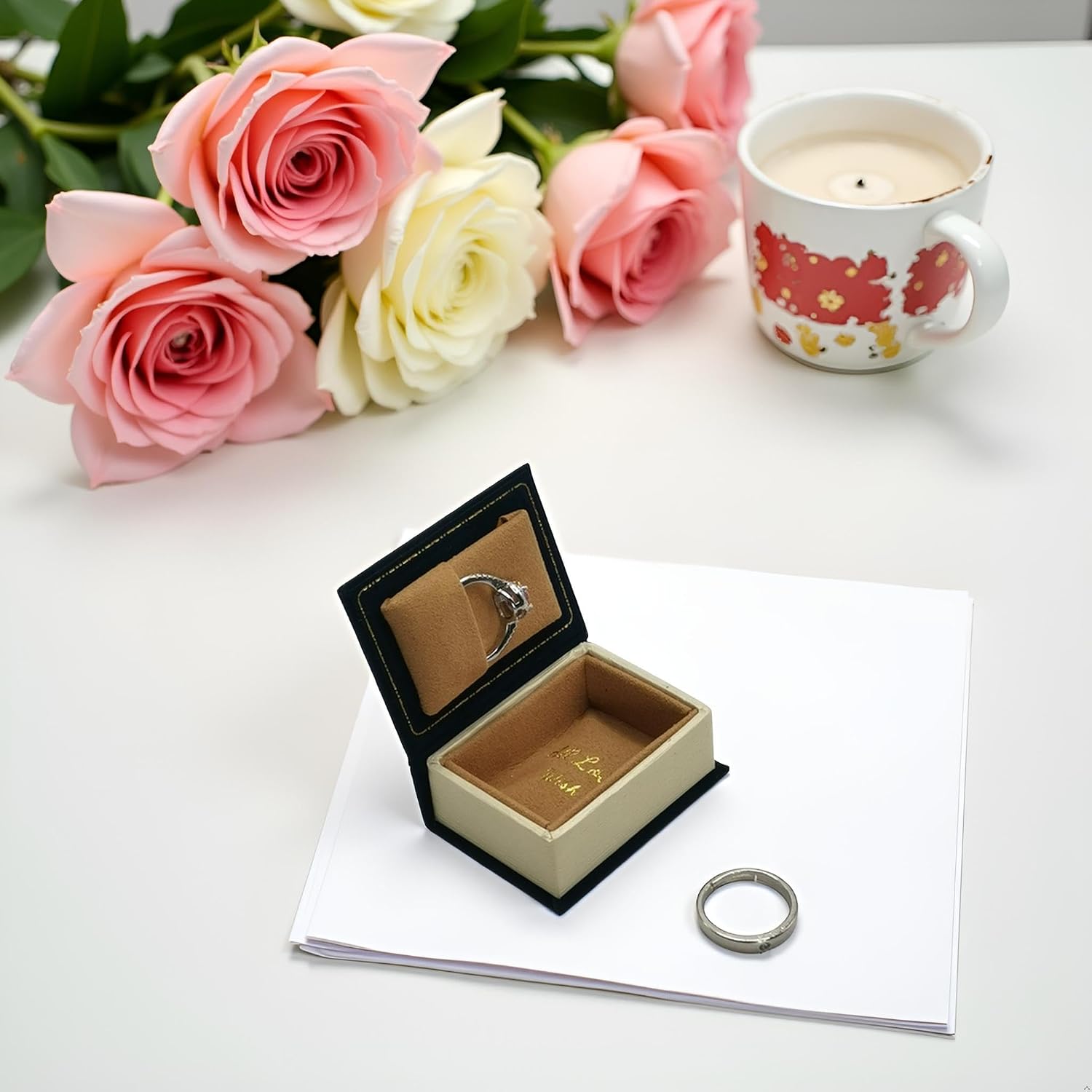 Book Shaped Ring Box / Blue-book
