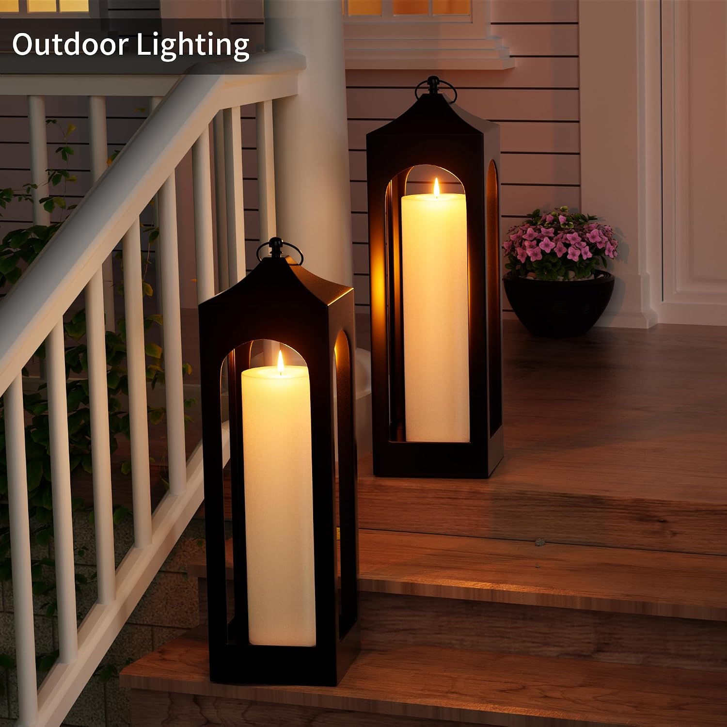 14" x 4" Large Outdoor Candle with Remote Timer Waterproof Ivory 1 Pack | Battery Operated Flameless Pillar Candle