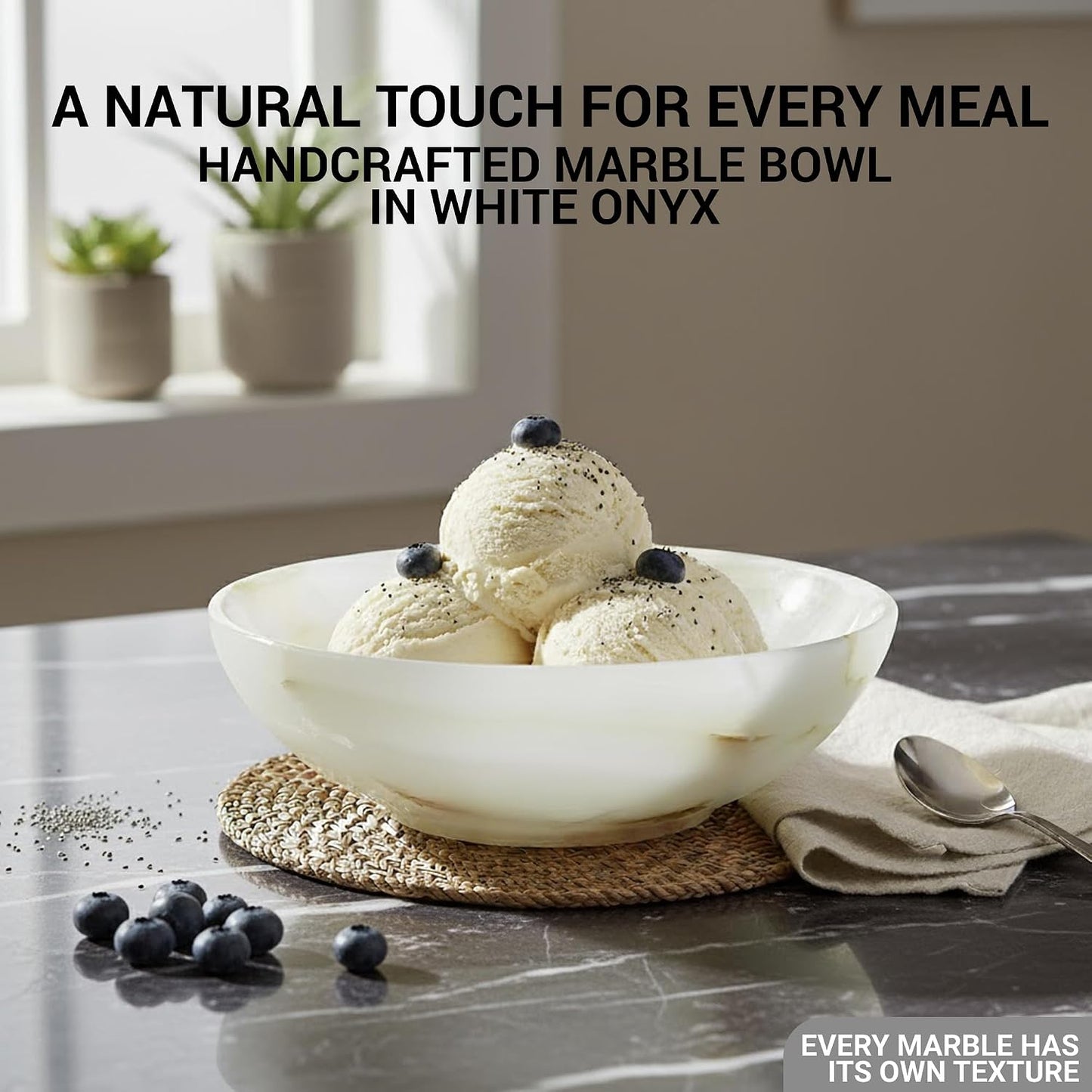 Vanity Organizer / Marble Ring Jewelry Dish Tray / Onyx White - 6" Inch
