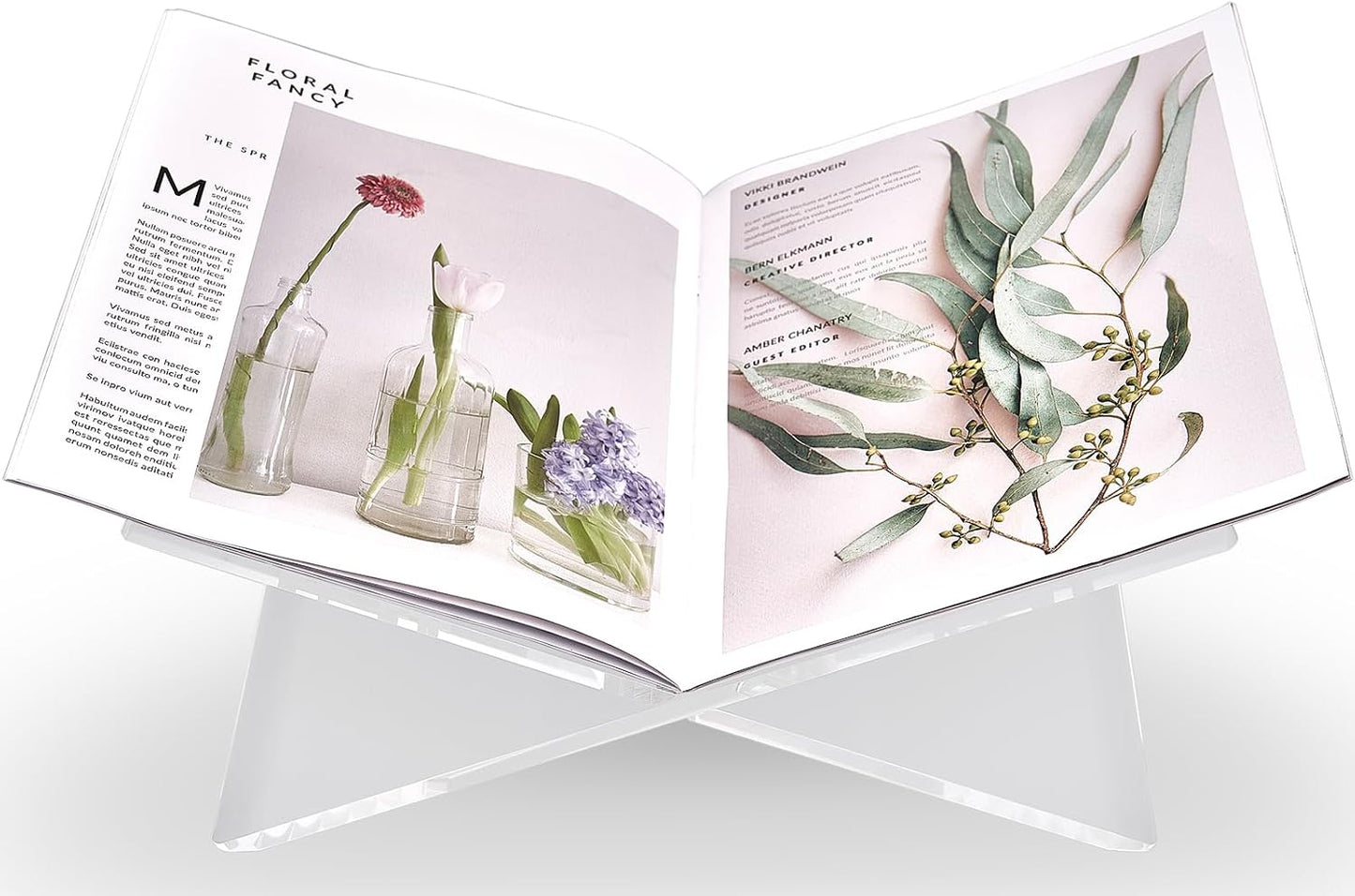 Honygebia Clear Acrylic Book Stands - Cross Frame Acrylic Book Holder, Open Bookstand for Display and Reading, Suitable