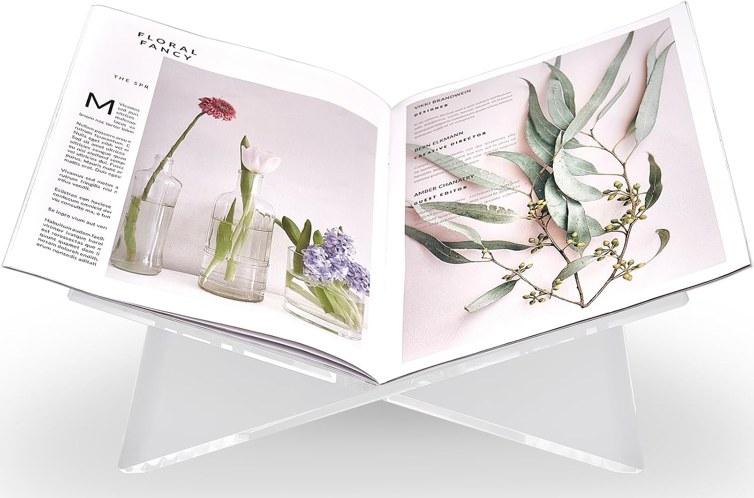 Honygebia Clear Acrylic Book Stands - Cross Frame Acrylic Book Holder, Open Bookstand for Display and Reading, Suitable