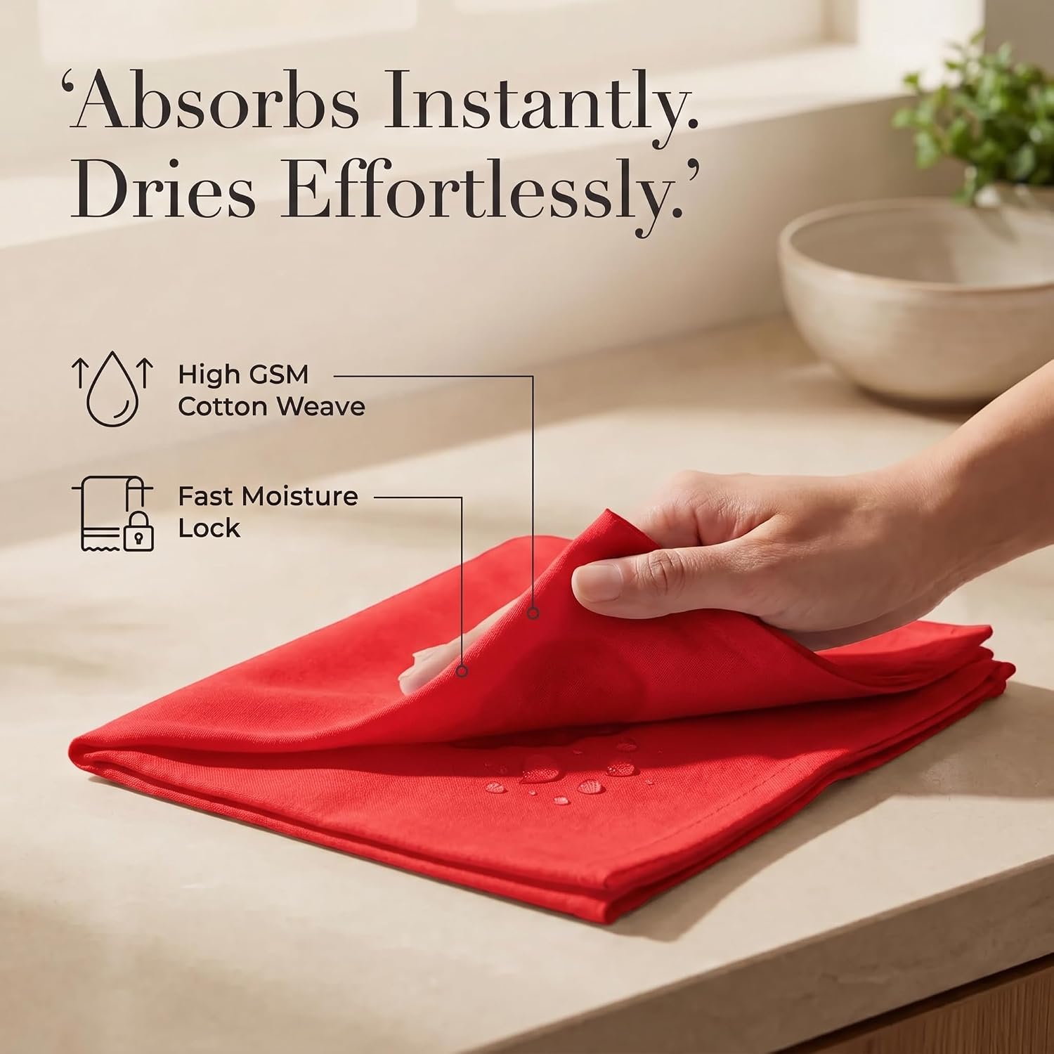 Urban Villa Cloth Napkins Cotton 20x20 (Set of 12) Red