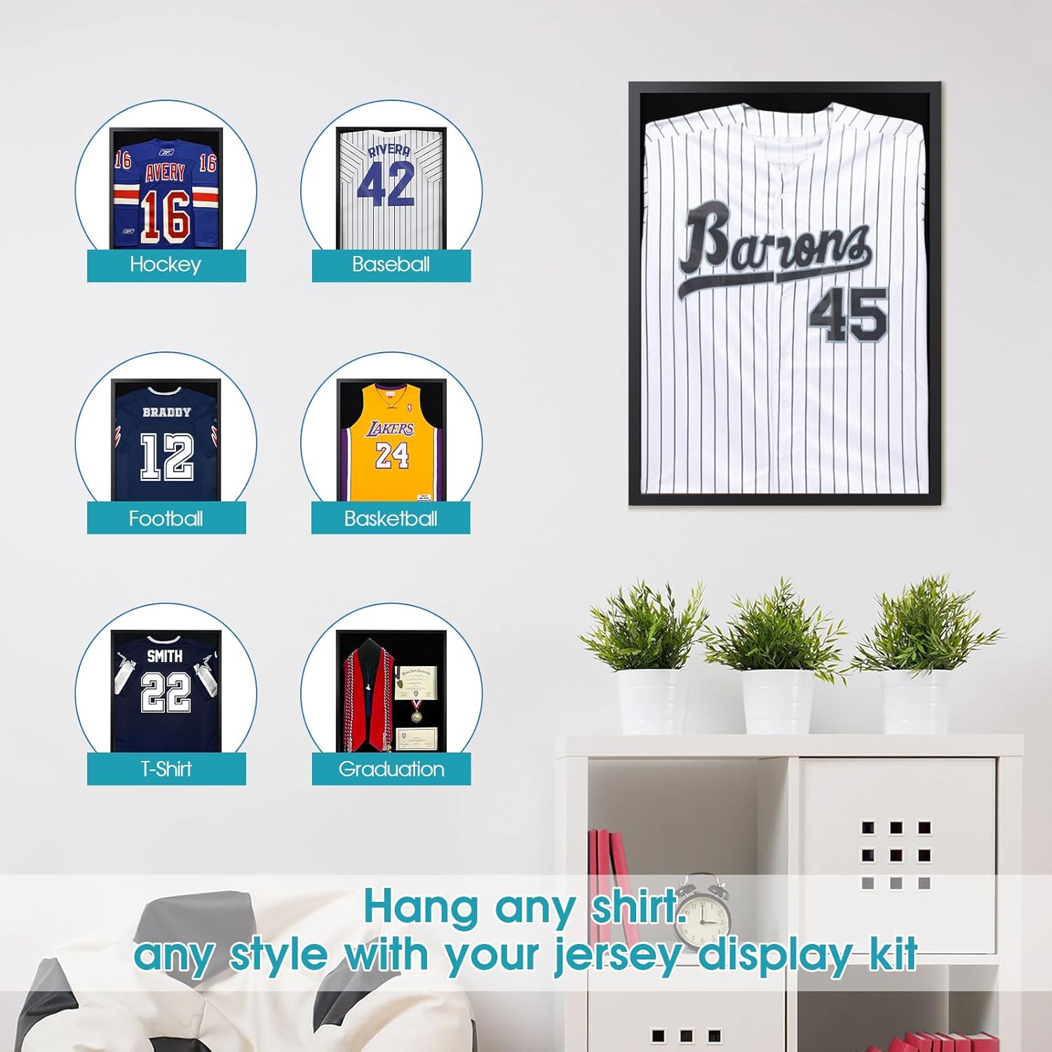 1DOT2 16x20 Small Shadow Box Frame, Pine Wood Jersey Frame Display Case | Grade A Natural Pine Wood,HD Acrylic Front