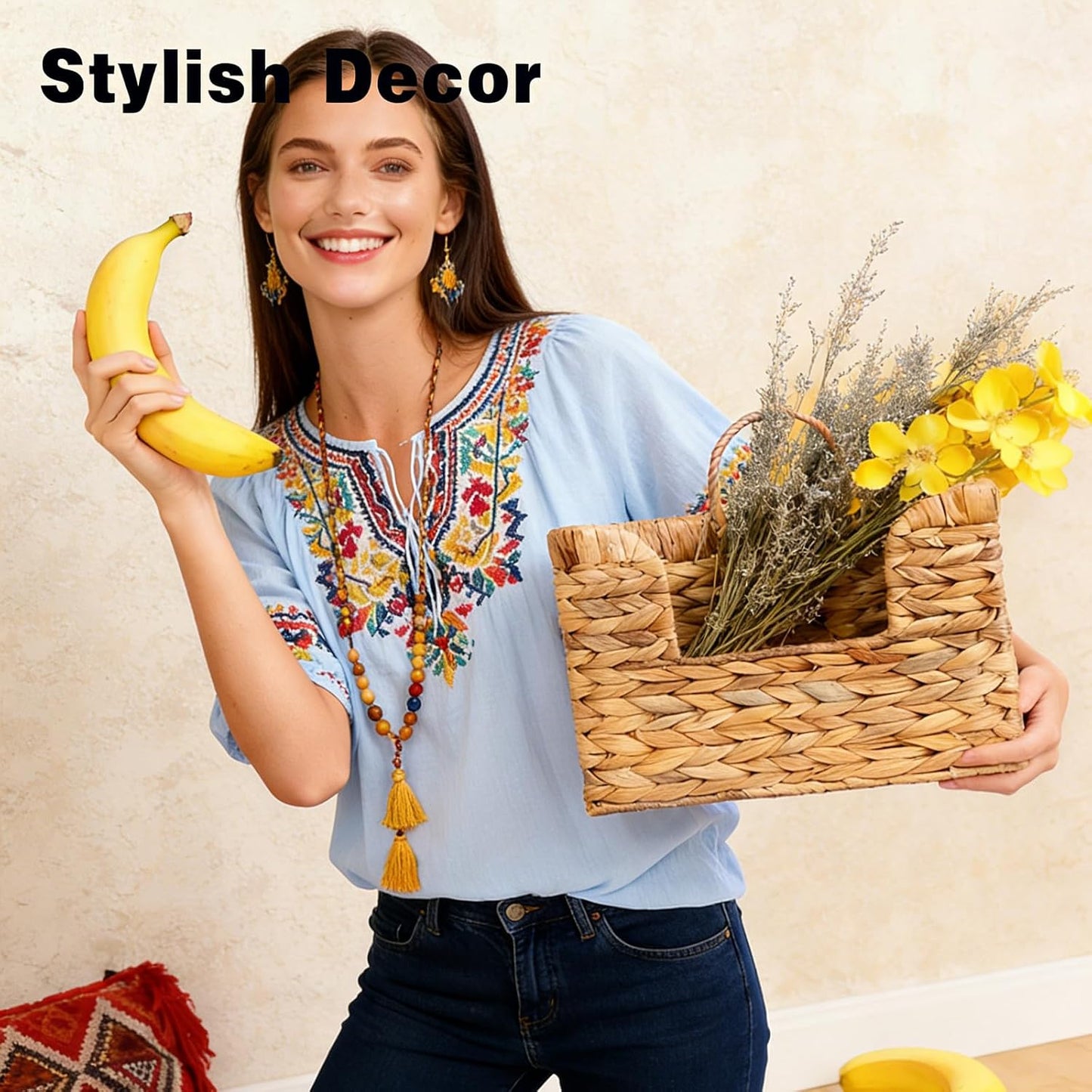 in Woven Hanging Magazine Baskets / 11.8 x 4.3 x 9.8