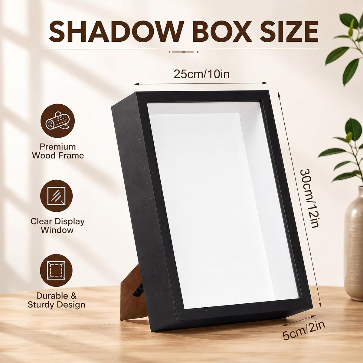 4 Pack 10x12 Shadow Box Frame Display Cases Wood Deep Shadow Box with Soft Felt Back for Memorabilia Wedding Bouquet