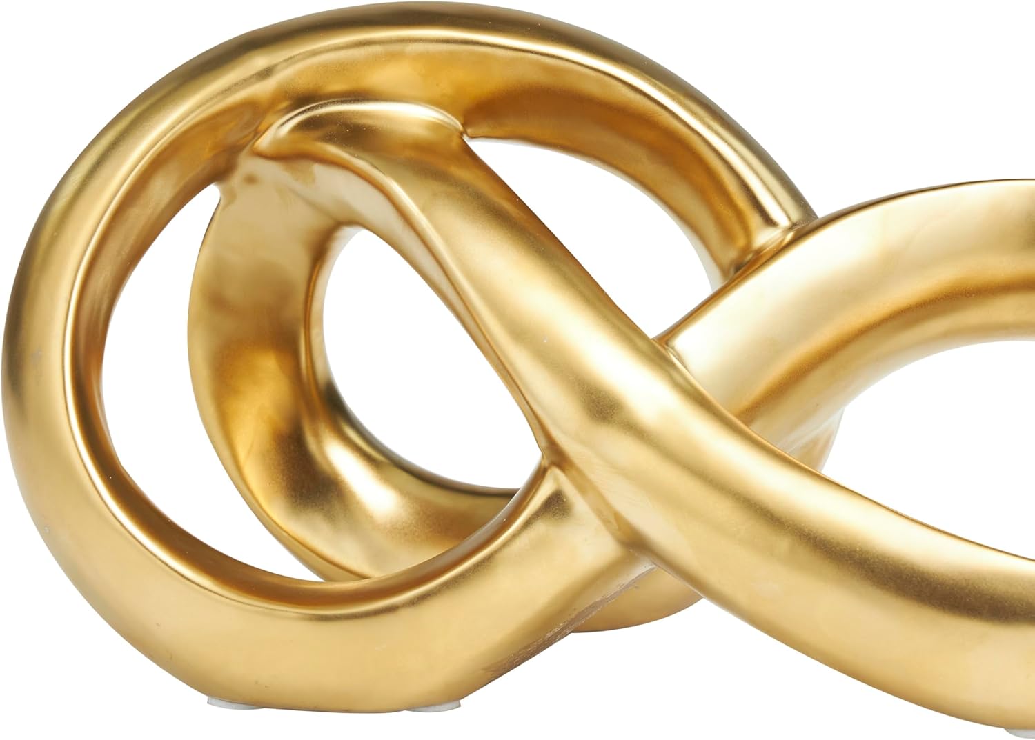 Ceramic Abstract Decorative Sculpture Infinity Loop Home Decor Statue / 11 x 5 x 5 / Gold