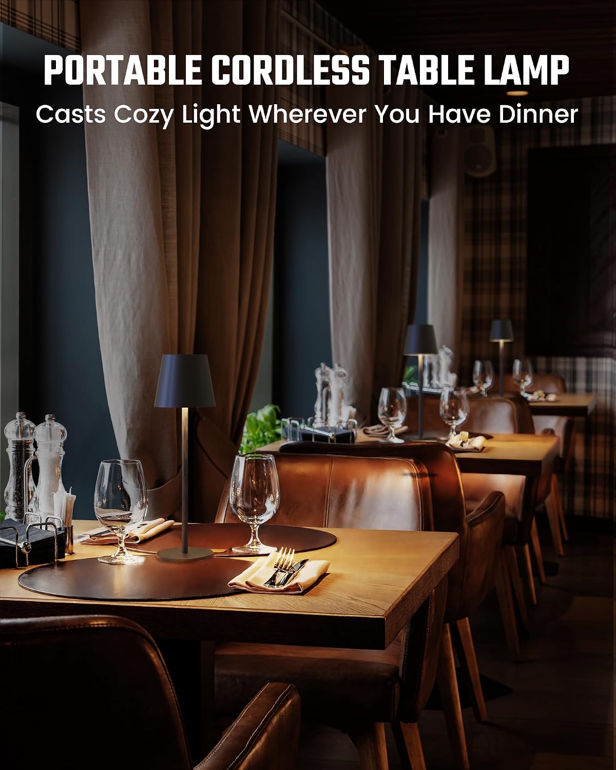 JACKYLED Cordless Table Lamps Rechargeable, 3 Adjustable Height, 5000 Capactiy Operated, 3 Colors Smooth Dimming