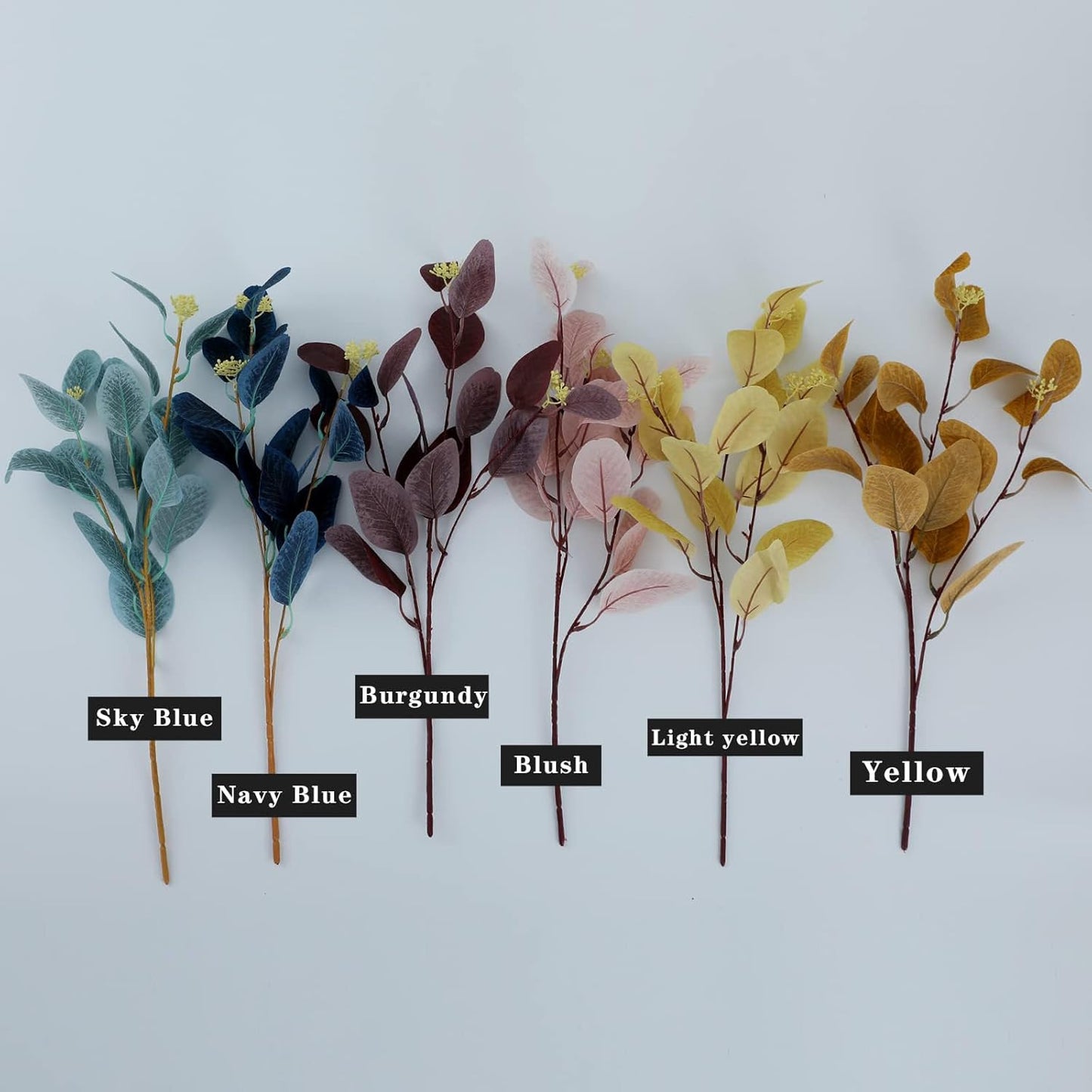 Greenery Plants Floral / Navy Blue / Set of 12