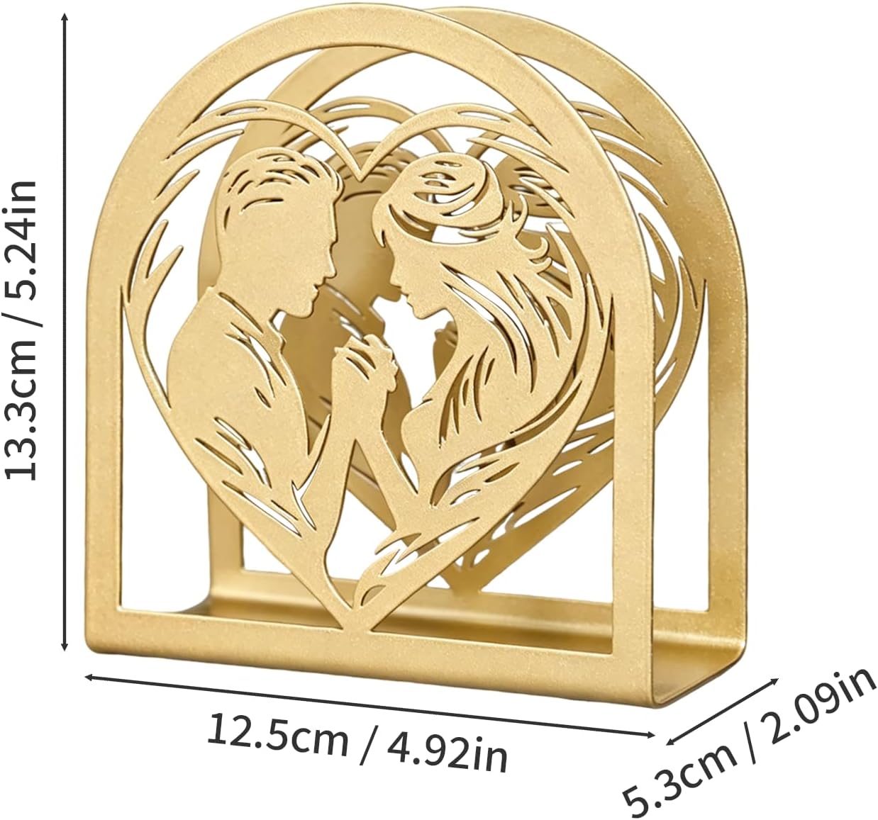 Napkin Holder / Love-Themed Decorative Metal Napkin Dispenser / Gold