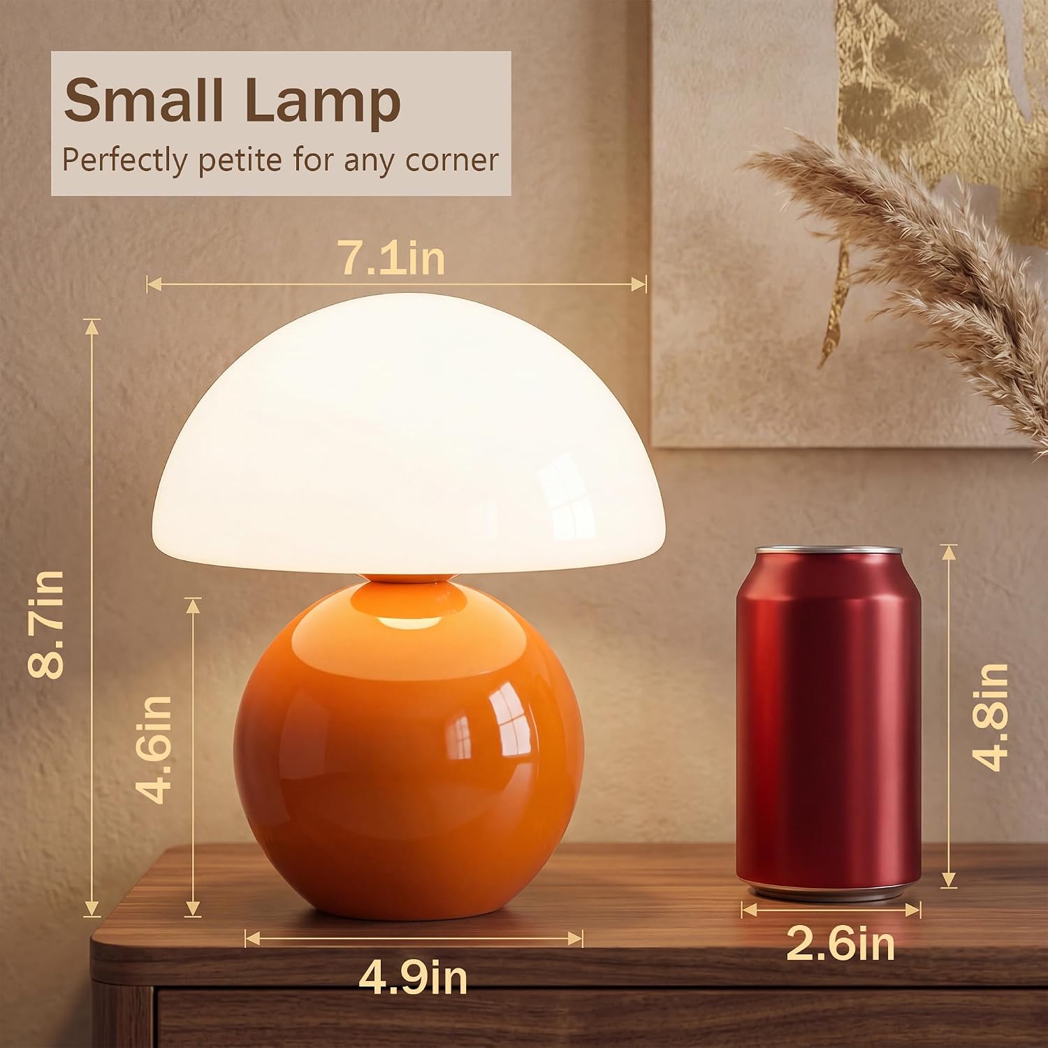 Mushroom Lamp Table Lamp / Orange
