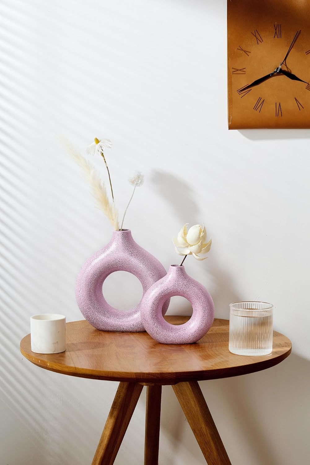 Modern Vase / Modern Donut-Shaped Decorative Vases / Purple-gold / Extra Large + Large