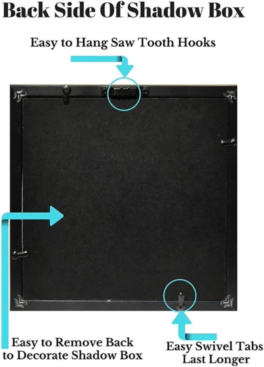 8x8 White Display Shadow Box (2-Pack) Frame w/Linen Background and 16 Stick Pins - Ready to Hang Shadowbox Picture