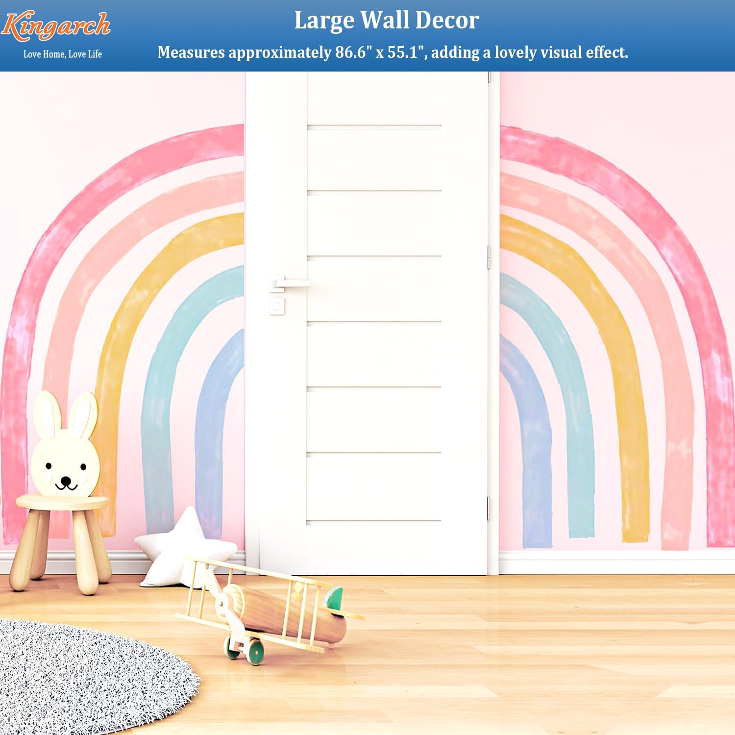 Large Watercolor Rainbow Wall Decals / Rainbow