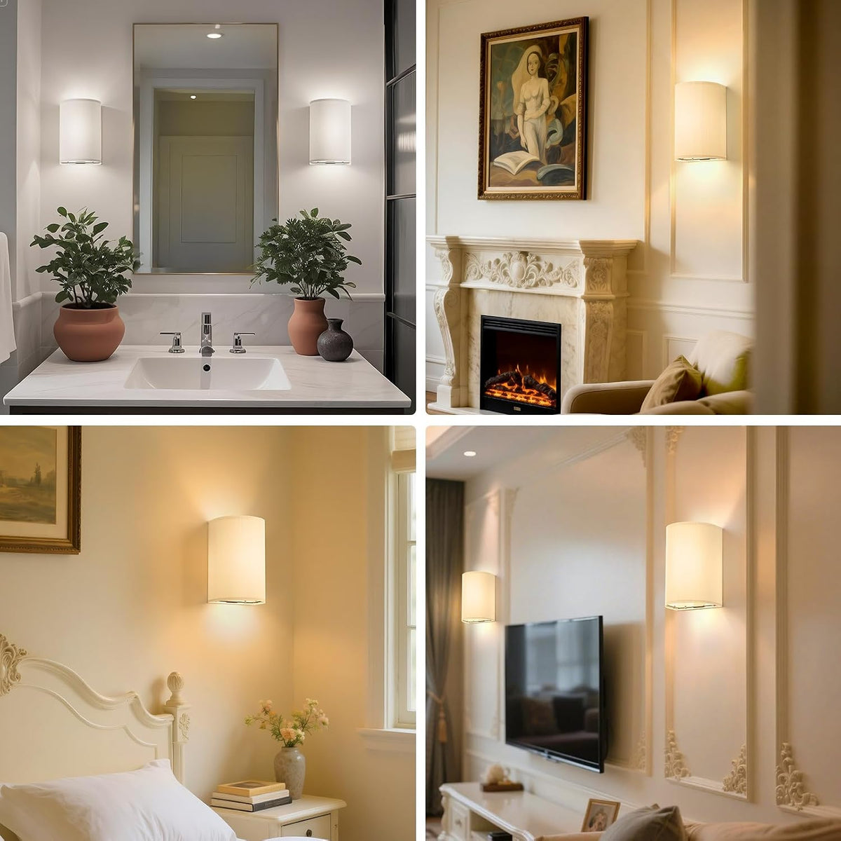 OCATO Wall Sconces Battery Operated Wireless Wall Sconces Set of Two | Battery Operated Magnetic Lamp Rechargeable
