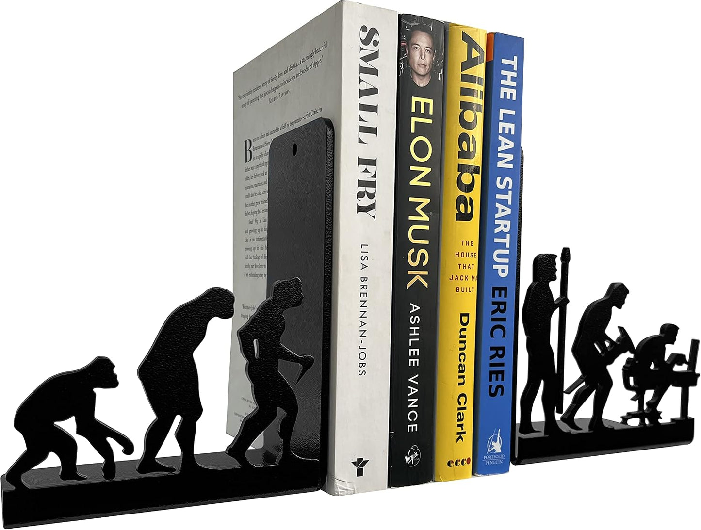 Human Evolution Decorative Metal Bookends for Heavy Books and Library
