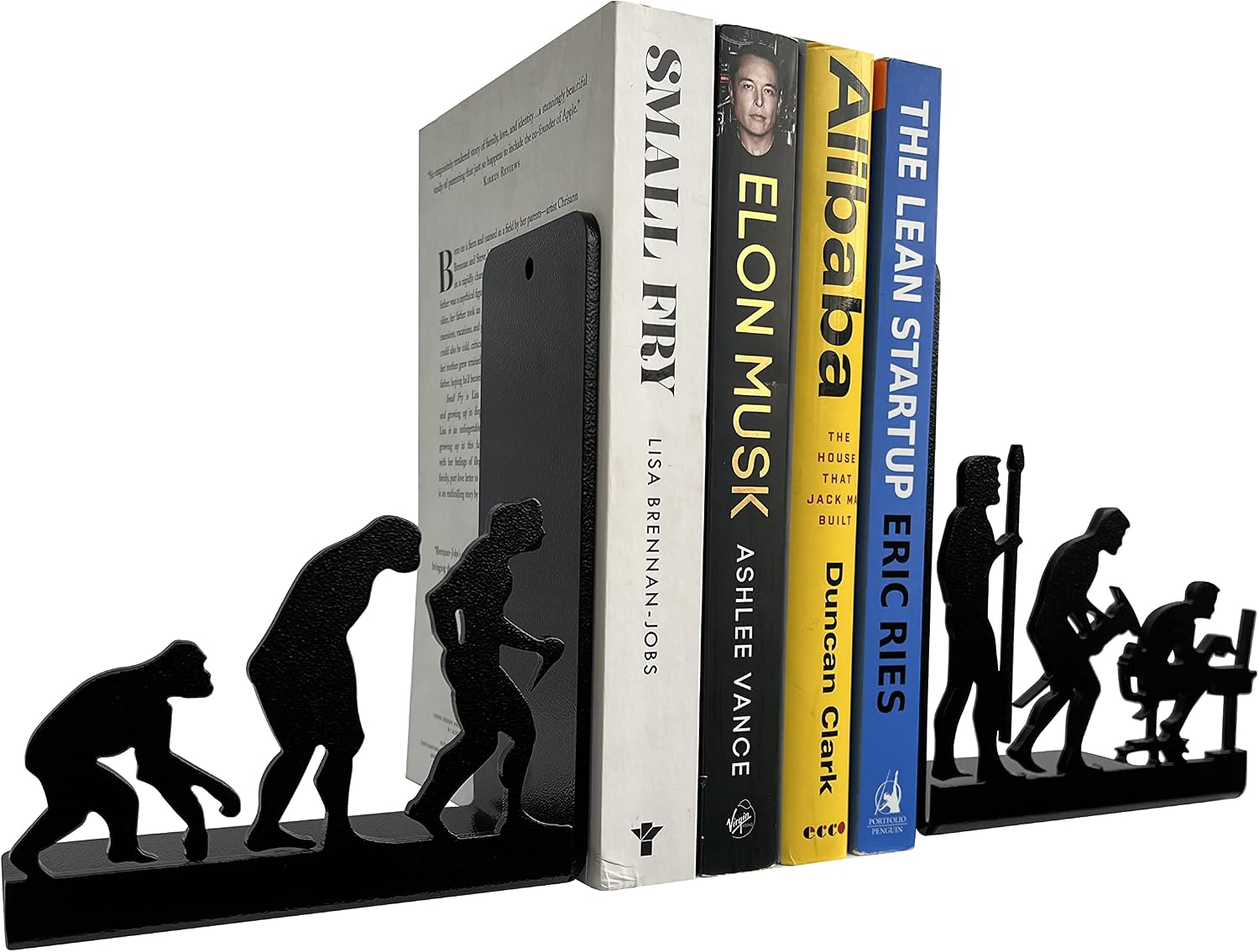 Human Evolution Decorative Metal Bookends for Heavy Books and Library