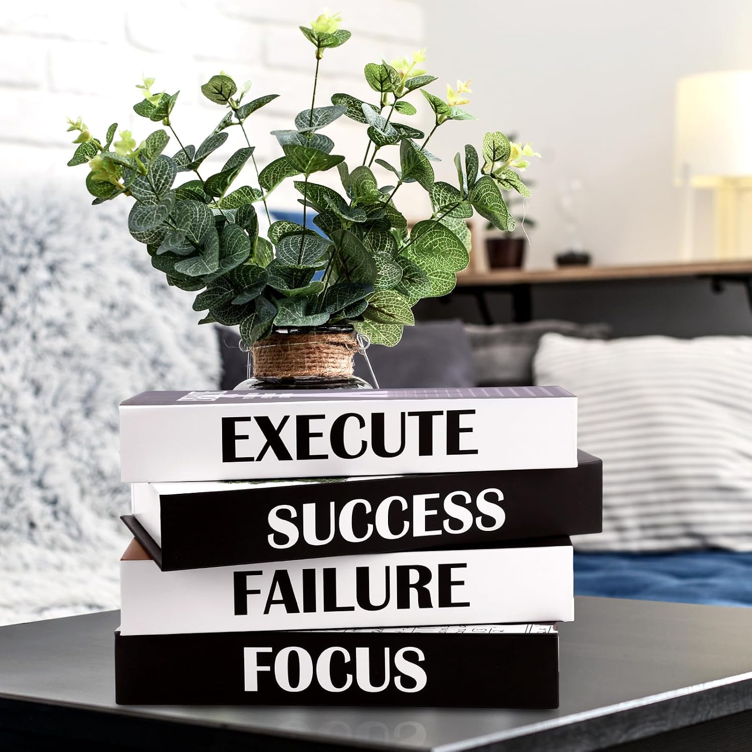 Decorative Book Inspirational Faux Books Stacked Table Decor Fake Books / Motivational / Set of 4