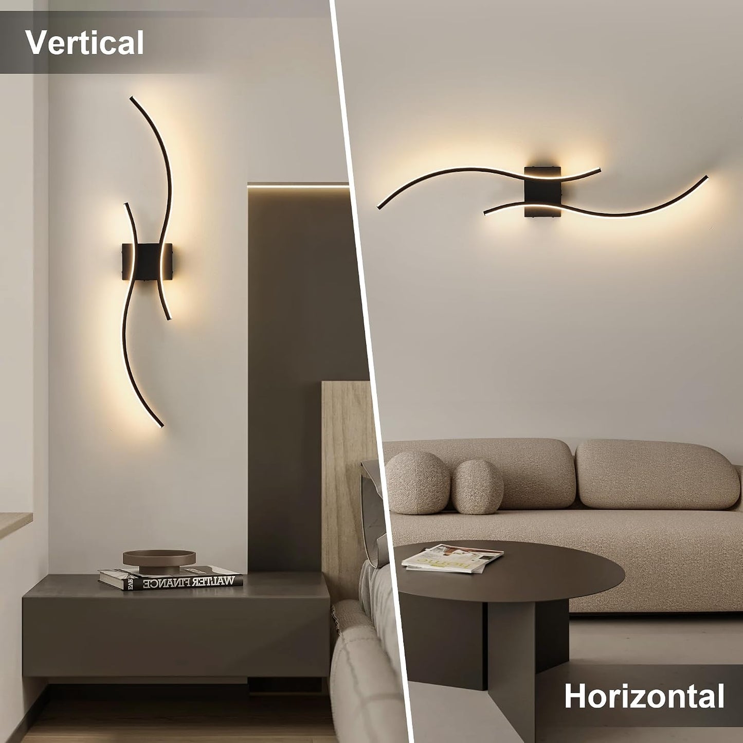 KARTOOSH Battery Operated Wall Sconce Set of Two with Remote Control | Wireless Wall Sconces with Stepless 3CCT &
