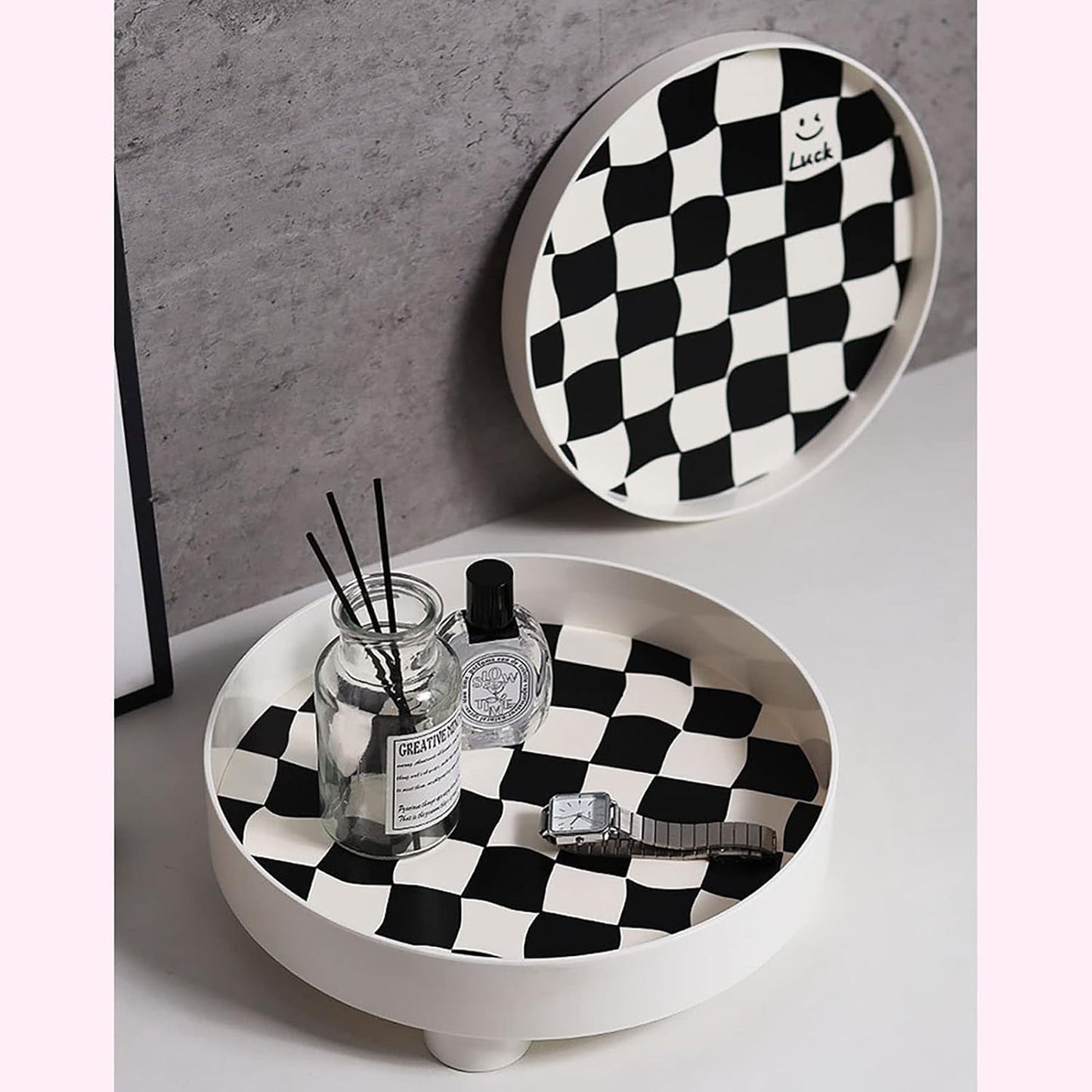 Round Storage Tray / White, Small