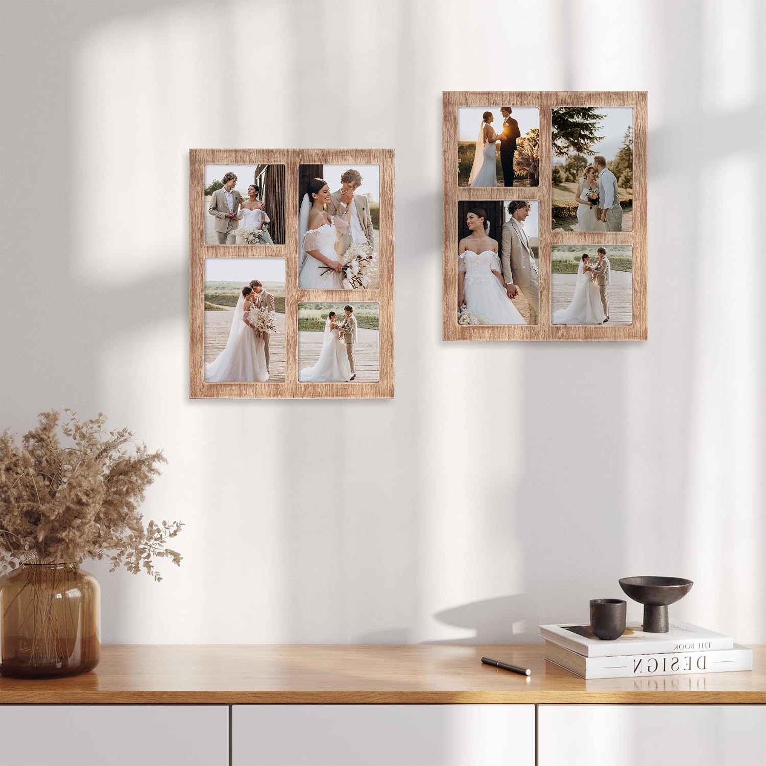 YESKAY Picture Frame Collage 4x6 and 4x4 Photos Display, 4x6 Multiple Photo Collage Frames with Tempered Glass, Family