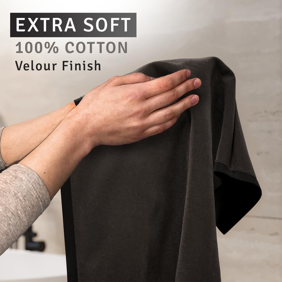 Creative Scents 100% Cotton Velour Fingertip Towels - 4 Pack 11 by 18 Inch – Decorative, Extra Absorbent and Soft Face