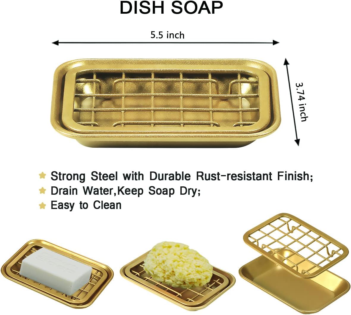 SheeChung Mason Jar Bathroom Accessories Set, 6Pcs Rustic Bathroom Set,Gold | Glass Bathroom Accessory Set, Soap