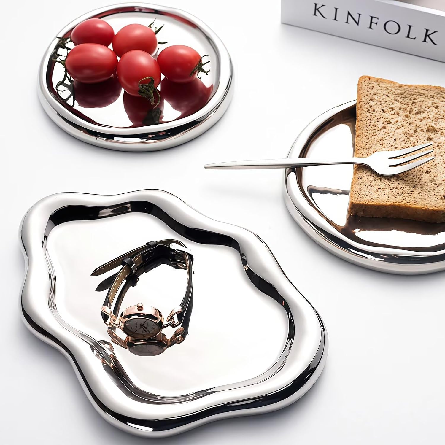 Room Decorative Vanity Tray / Silver