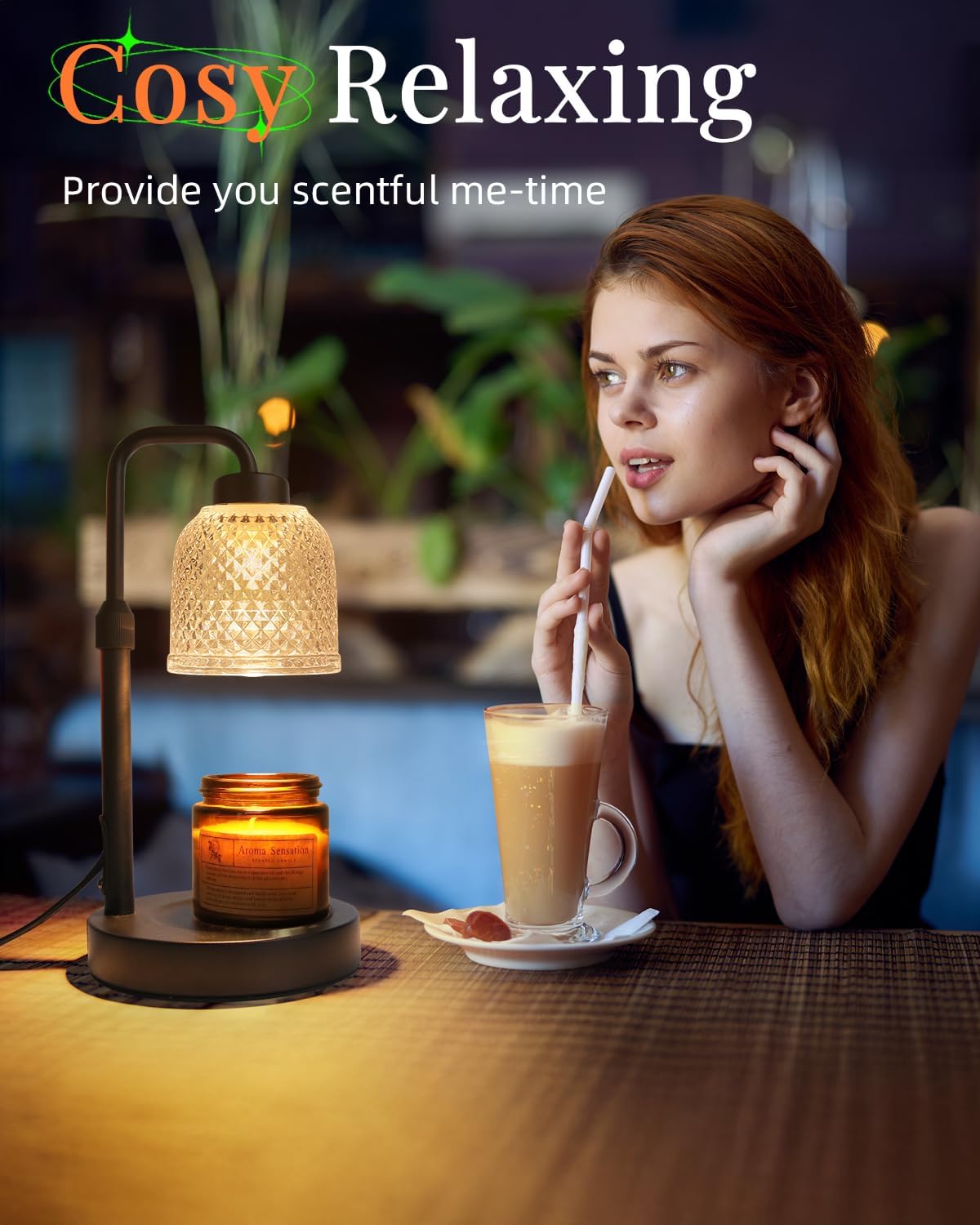 AIFEI Candle Warmer Lamp with Timer, Birthday Gifts for Women Mom CoalBlack | Flameless Candle Lamp - Dimmable