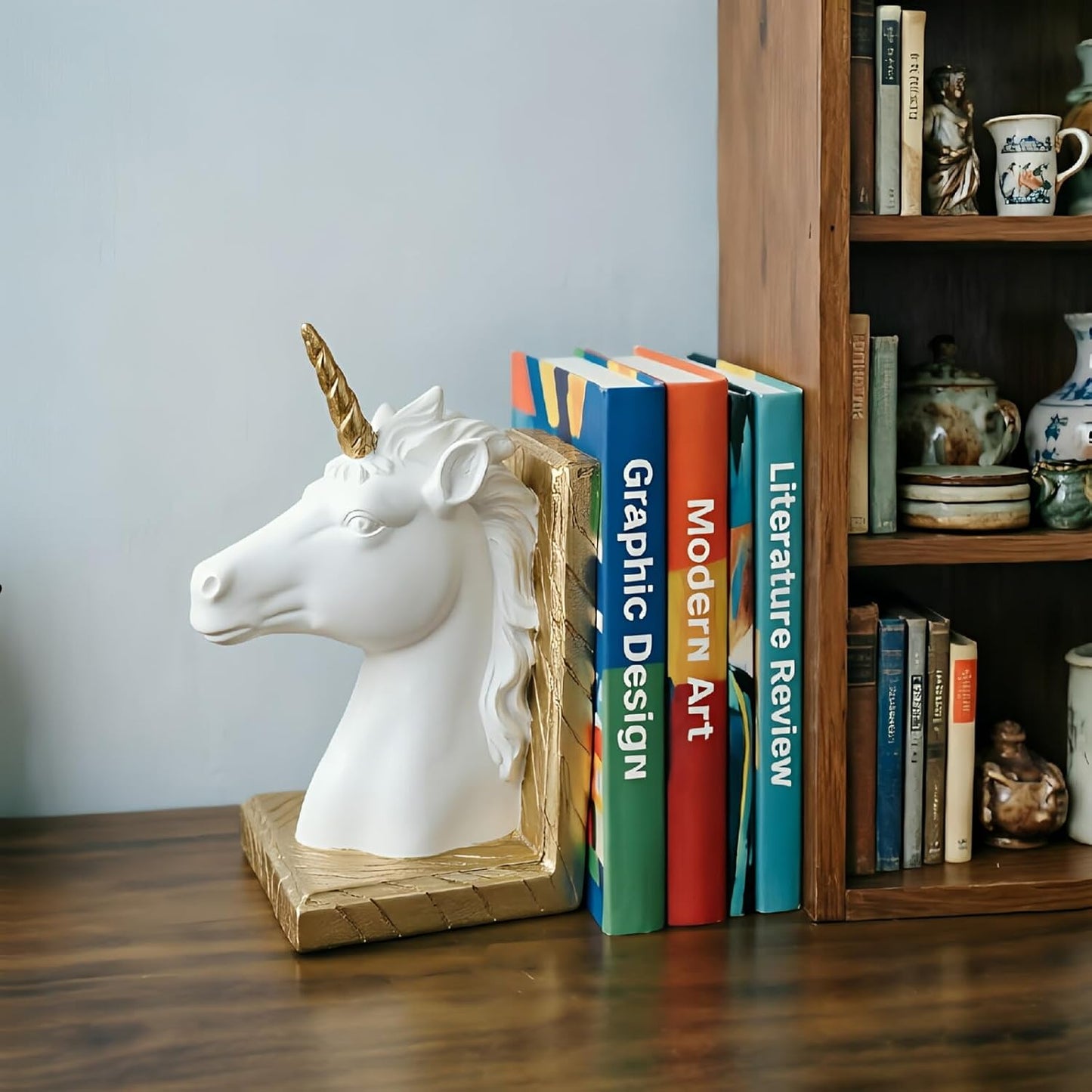 Decorative Bookends / Creative Resin Bookends / White