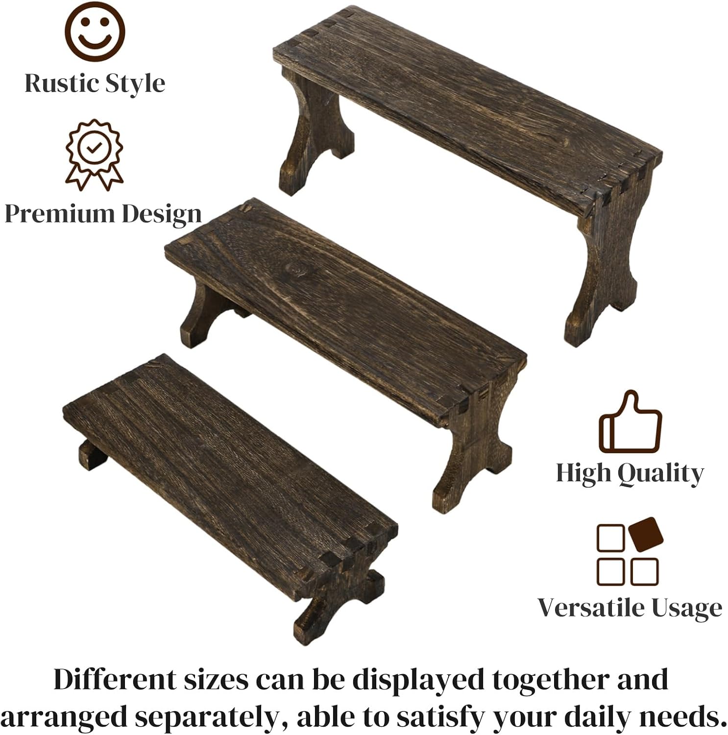 Wood Risers Display Stands / Set of 6