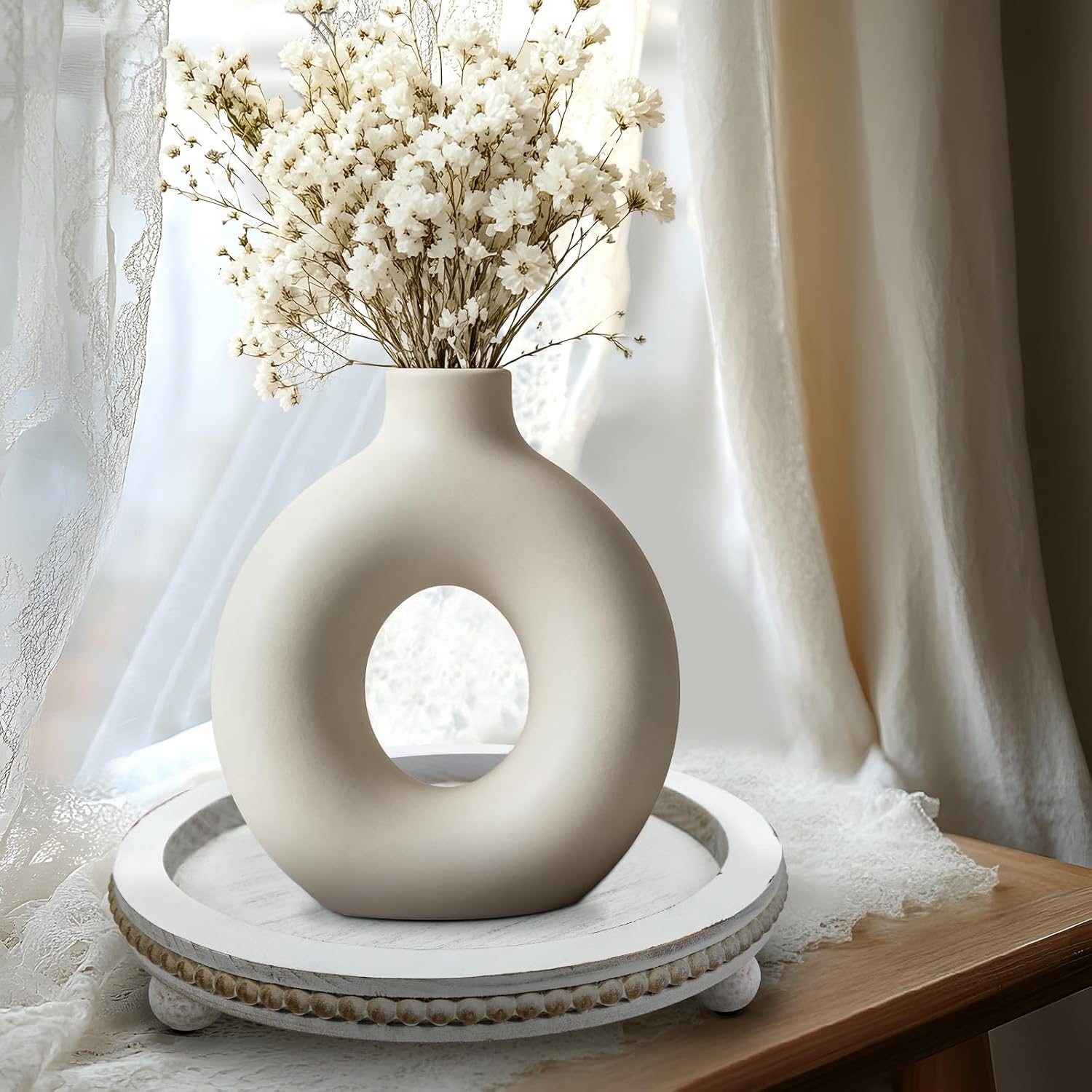 Farmhouse Small Decorative Trays / Antique White