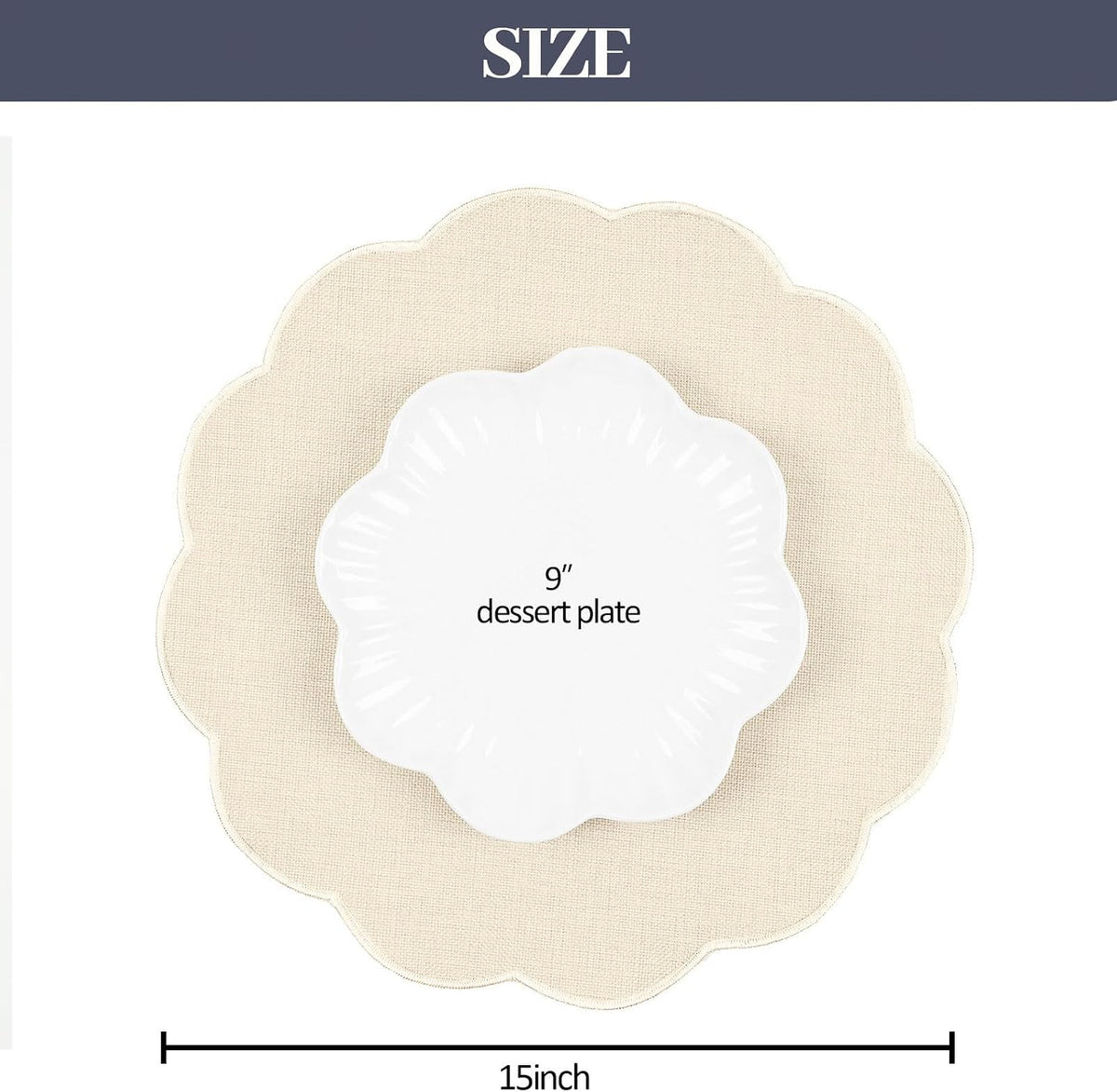 AHHFSMEI Round Faux Linen Placemats Set of 8 Heat Resistant Non-Slip Stain Proof Table Mats for Kitchen Dining Elegant