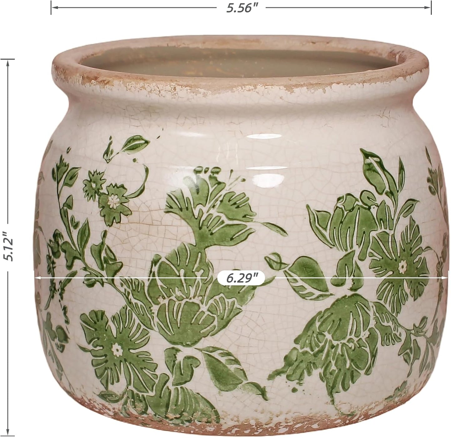 Tuscan Ceramic Indoor Plant Pot & Vase / Classic Green