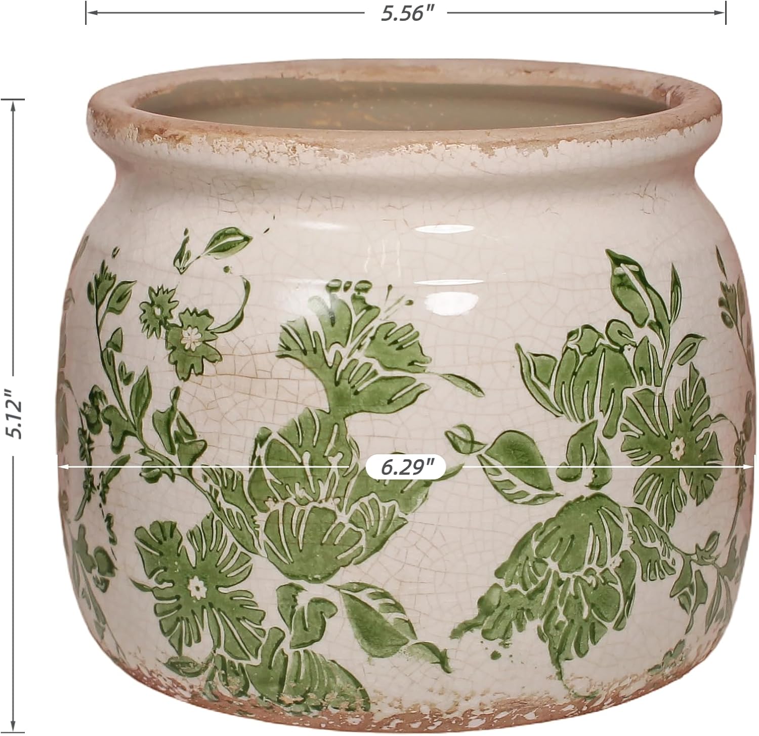 Tuscan Ceramic Indoor Plant Pot & Vase / Classic Green