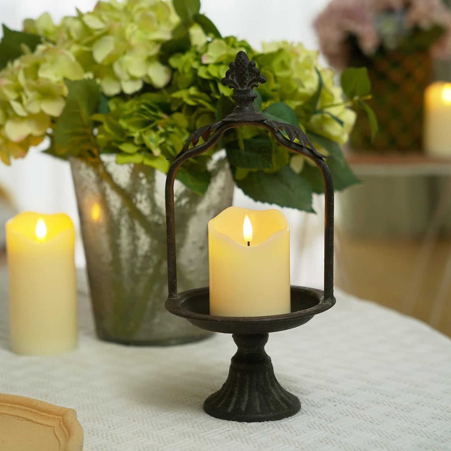 Homemory Flickering Flameless Candles, Realistic LED Candles with Remote and Timer, Real Wax Battery Operated Candles