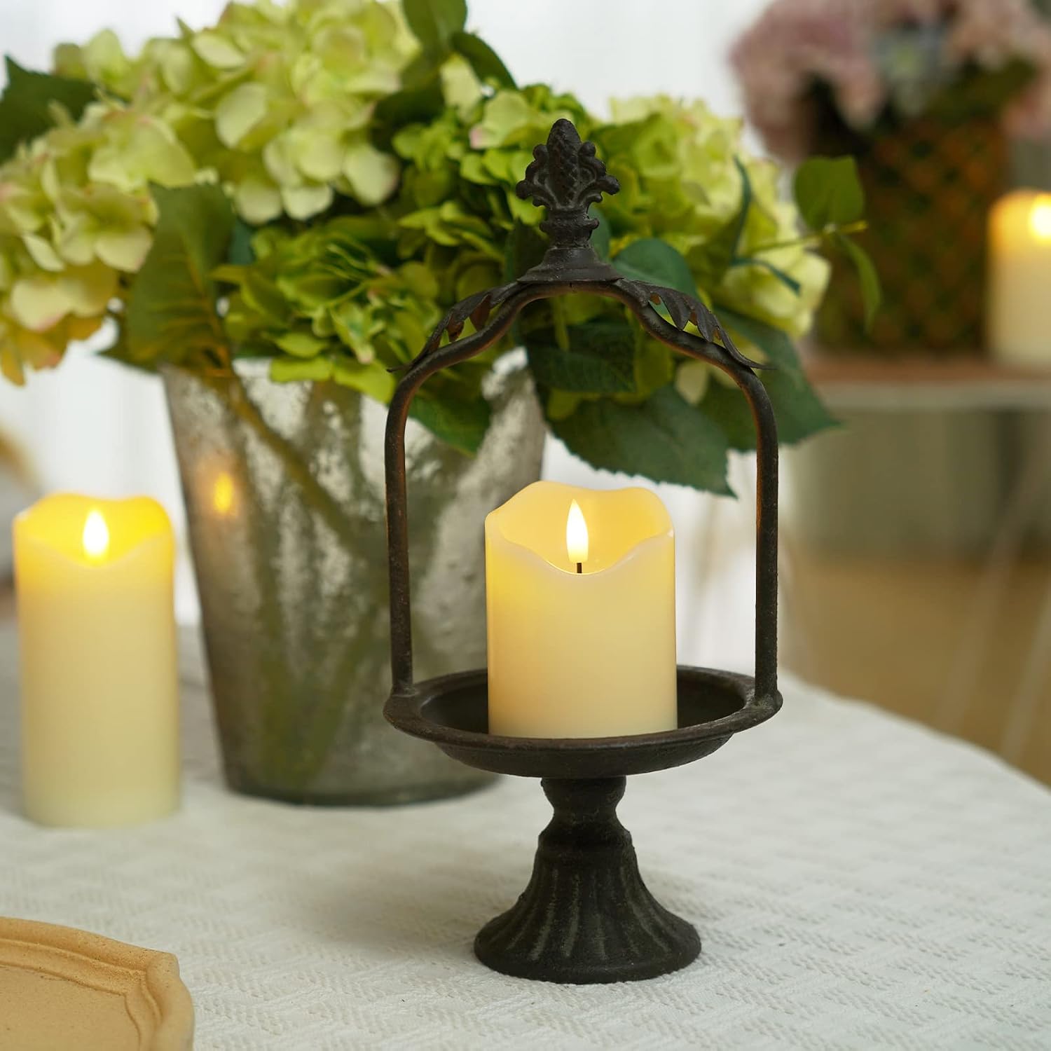 Homemory Flickering Flameless Candles, Realistic LED Candles with Remote and Timer, Real Wax Battery Operated Candles