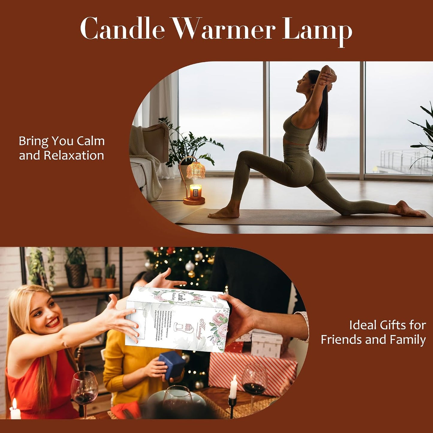 Dimmable Flower Candle Warmer Lamp with Timer，Gifts for Mom | Fits All Jar Scented Candles - Unique Birthday & Mothers