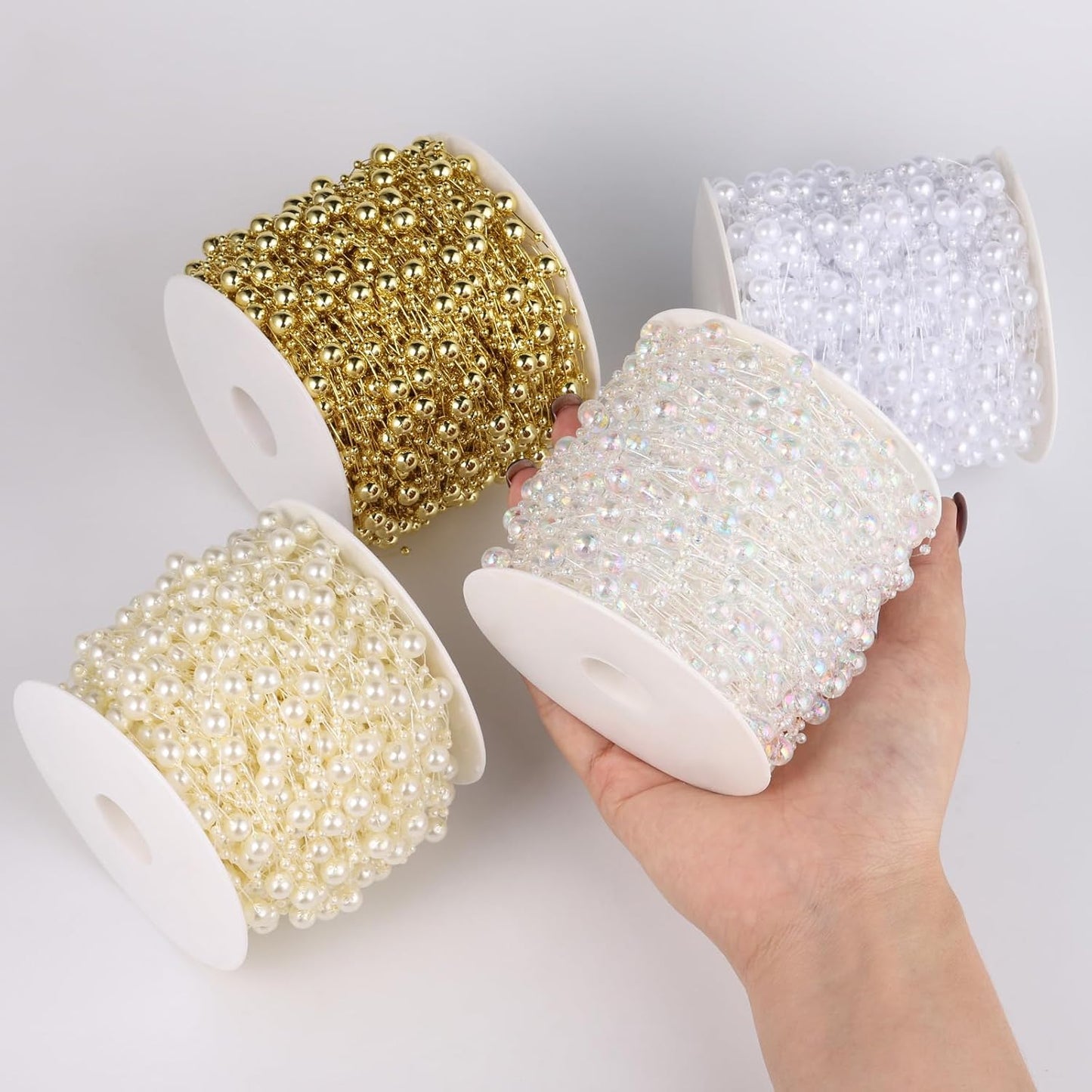 Pearl Beads String Garland / Ivory Pearls / 196FT / 196 Inch