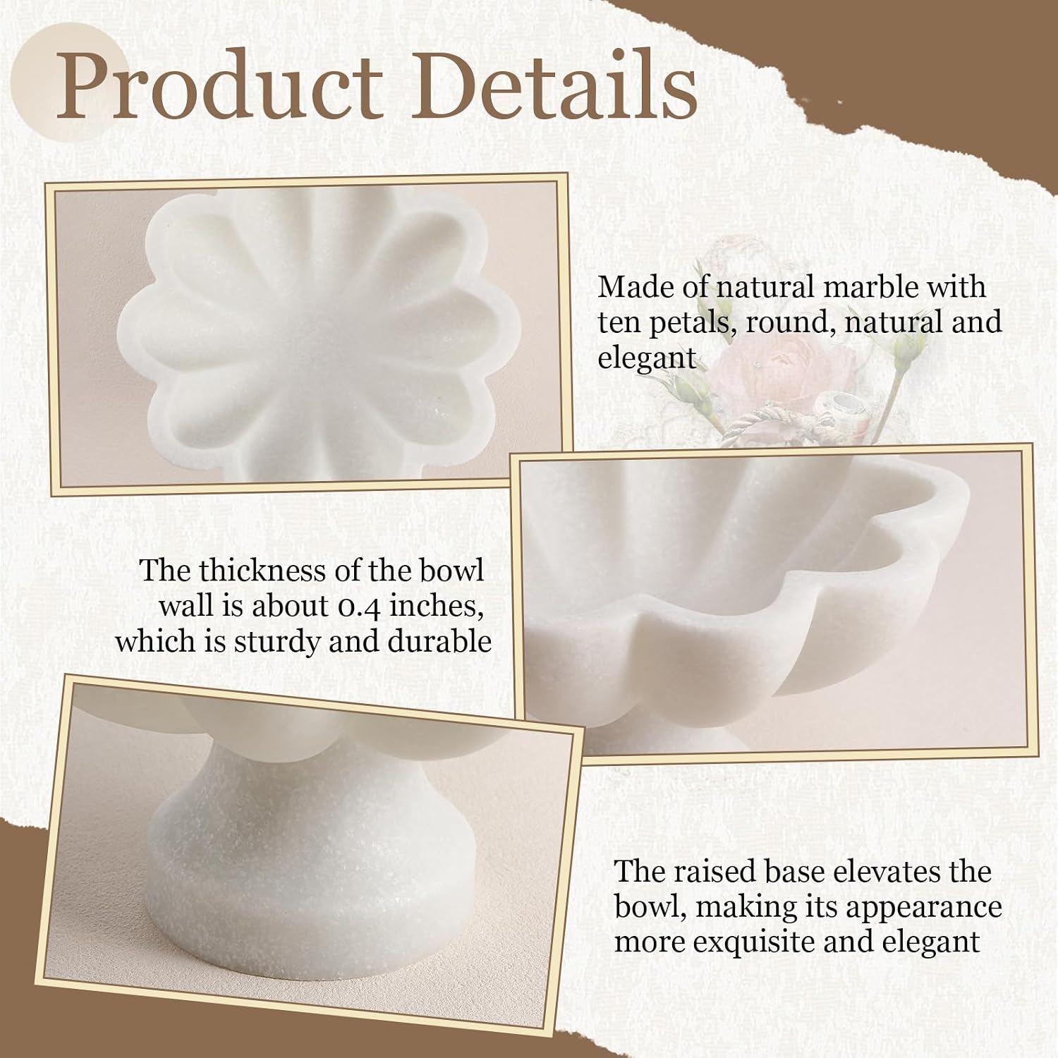 Decorative Scalloped Fluted Bowl / White / 8 Inch