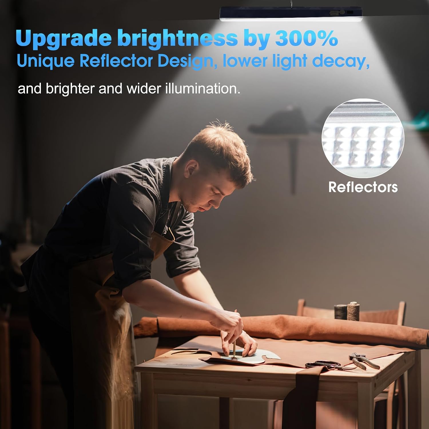 Magnetic Light BAR,15.75-inches Mechanic Light 7500mAh 8000 Lumens | Rechargeable Portable Lamp Built-in 216-LED