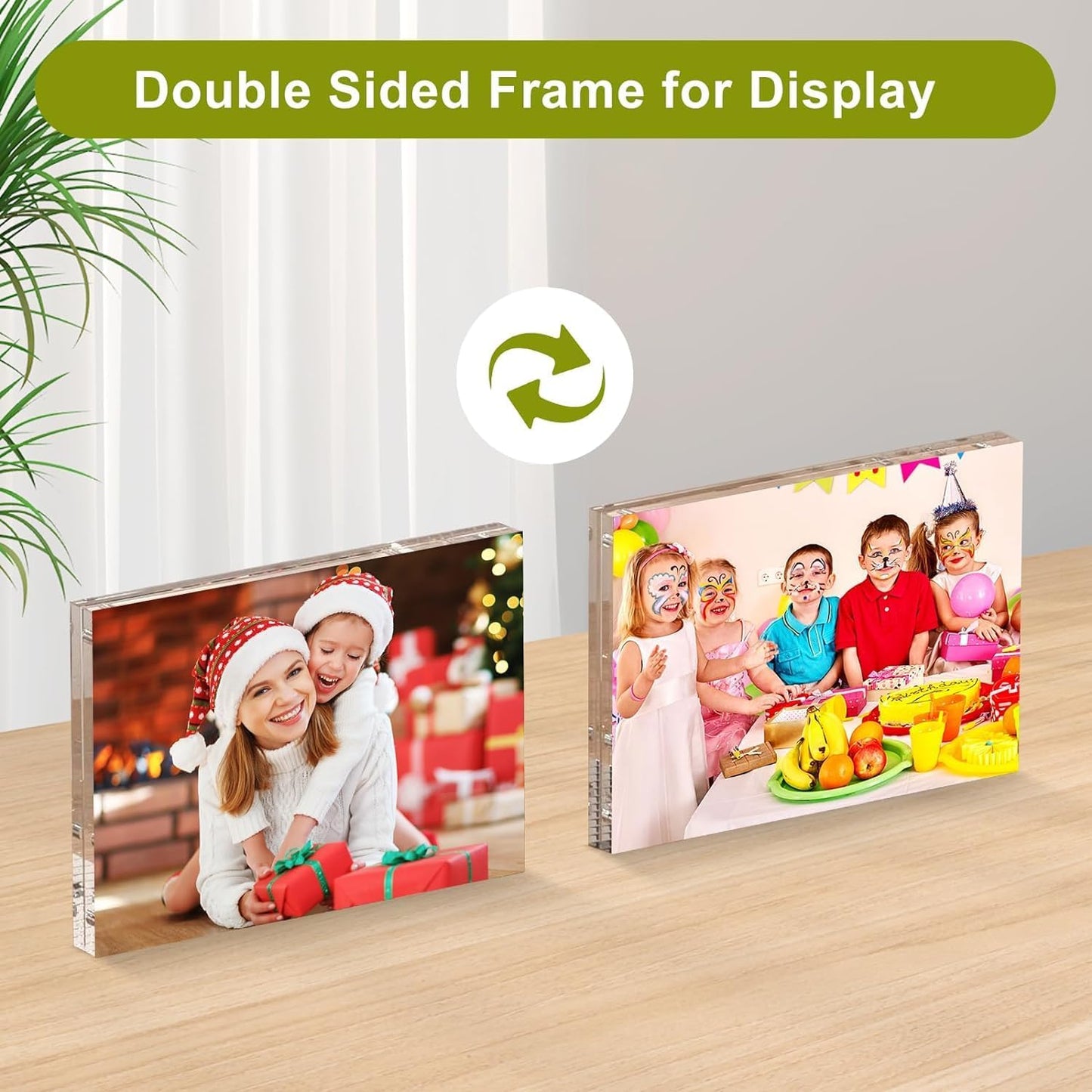 20 Pack 4x6 Acrylic Frames, 20mm Double Sided Tabletop Display | Magnetic Picture Frames 20% Thicker Block Clear