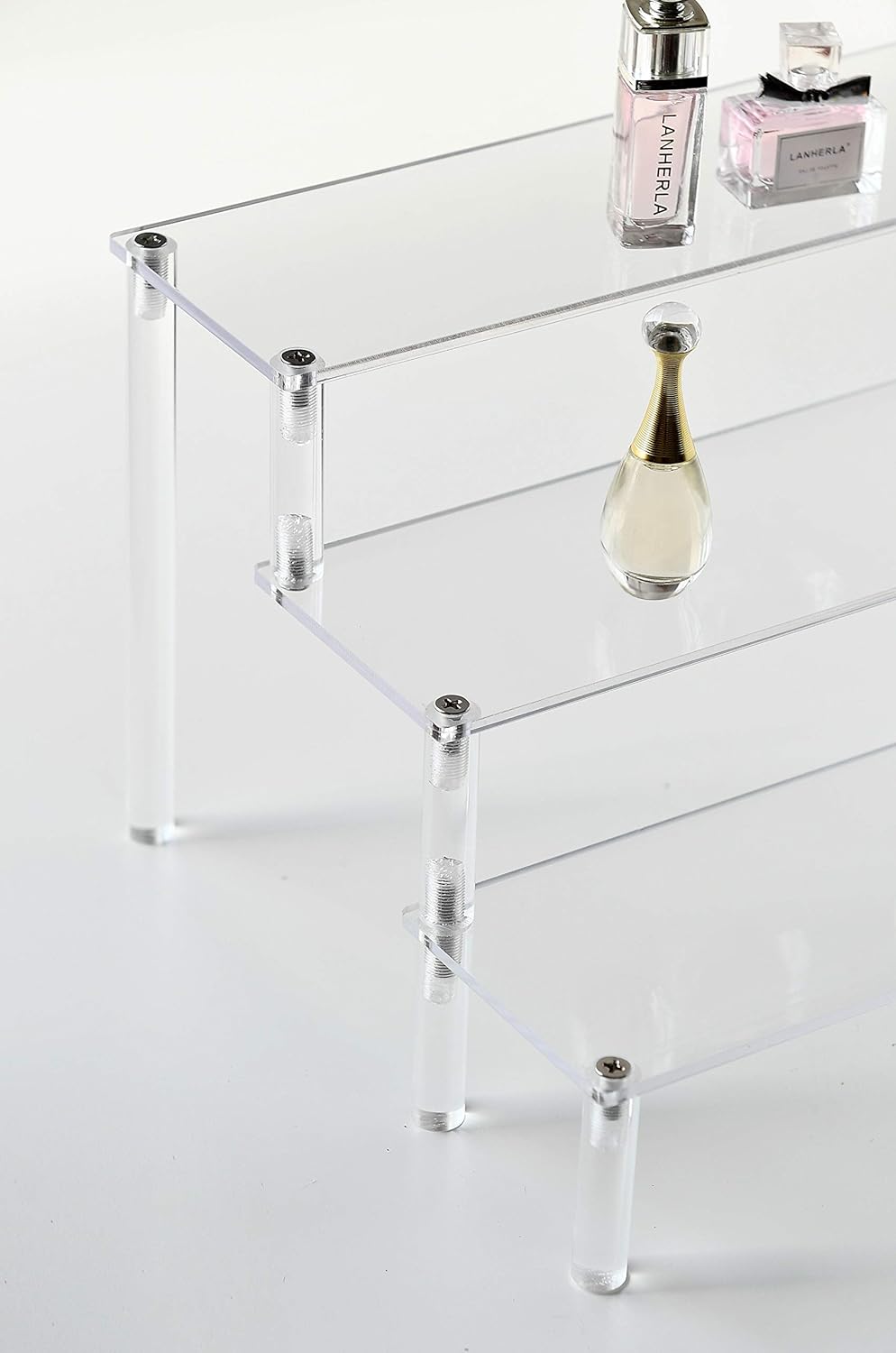 3 Steps Acrylic Display Riser Cupcake Stand Display for Decoration and Organizer / 3 Tier / Clear