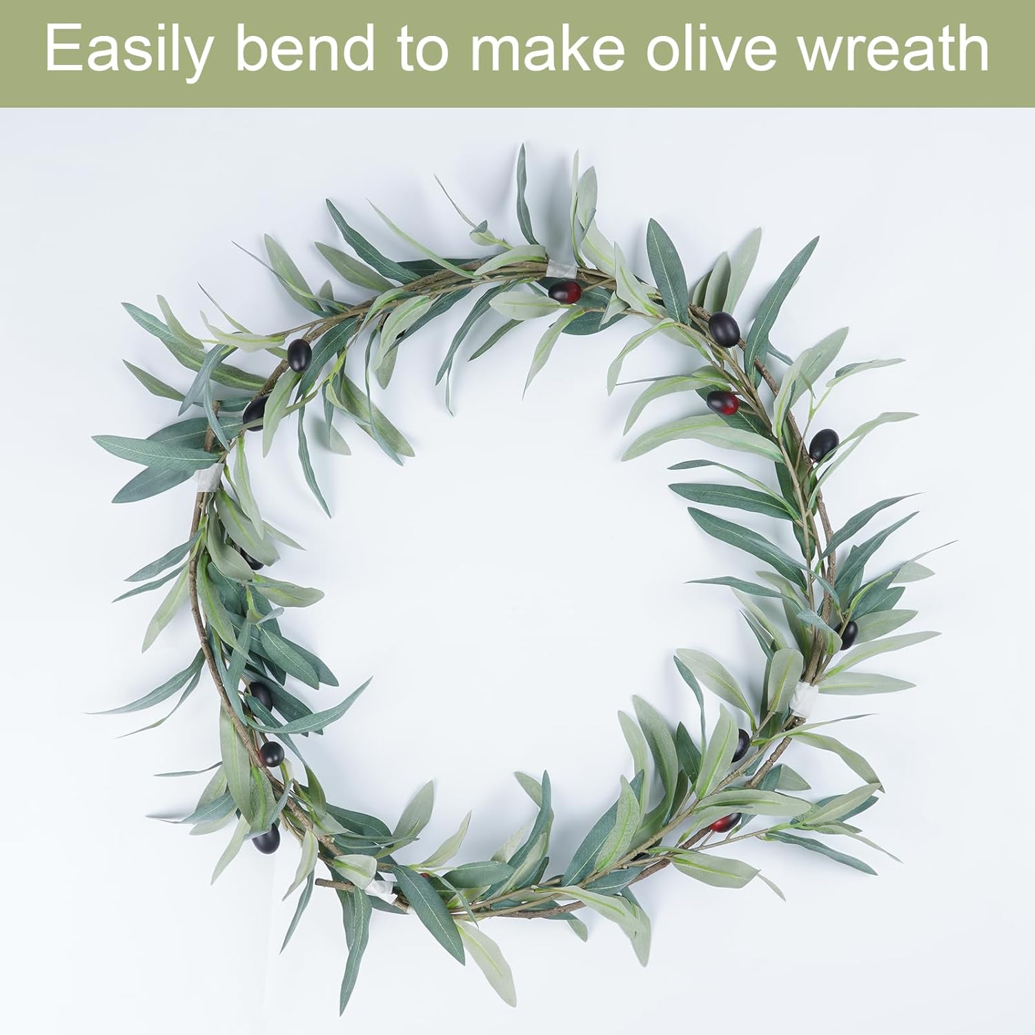 Artificial for Vase Fake Plants Olive Branch Leaves Long Stems / Olive Branches / 34 Inch / Set of 4