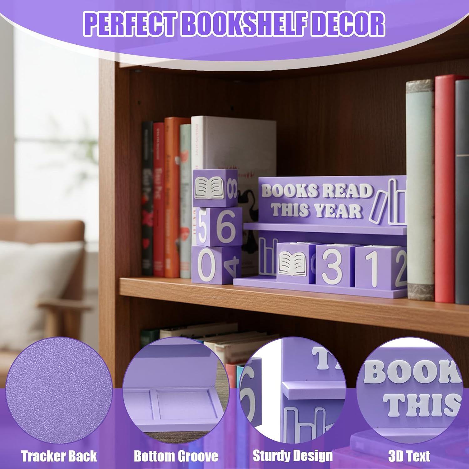 Books Read This Year Counter / Purple