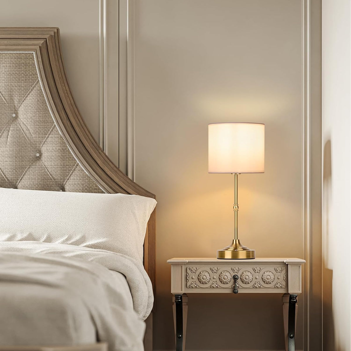 Portable Cordless Table Lamp,Built-in 5200mAH Rechargeable Battery, Dimmable Touch Wireless Light, Bed Side Metal Desk