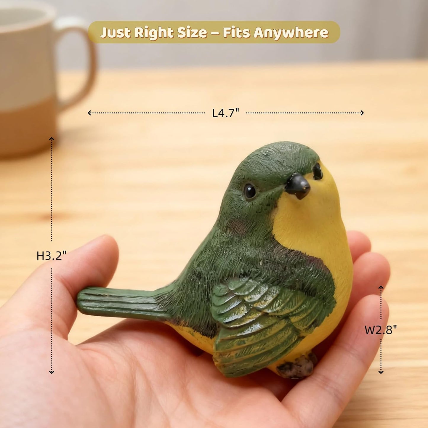 Resin Bird Figurines / Medium / Set of 3