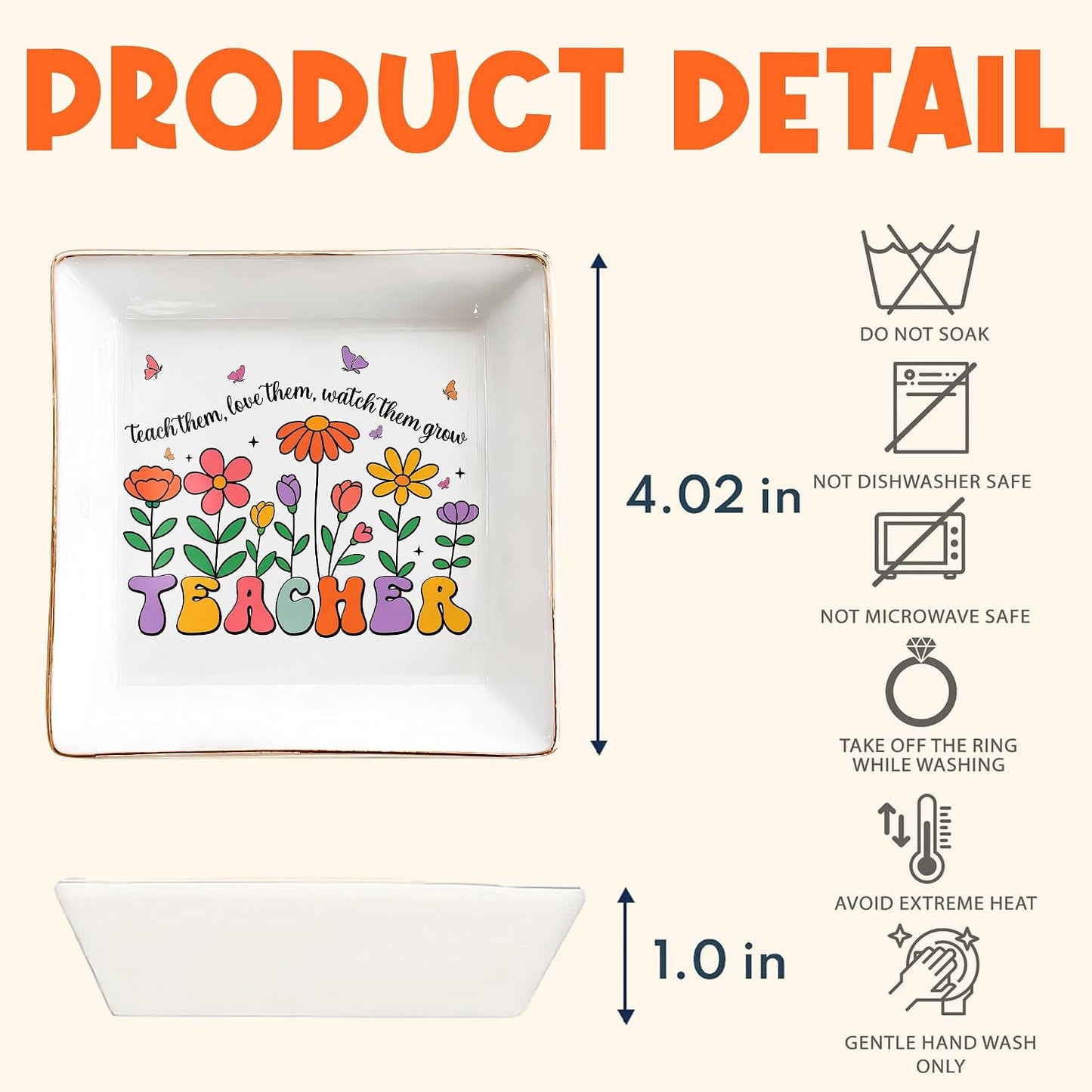 Floral 4" Jewelry Dish / Teacher