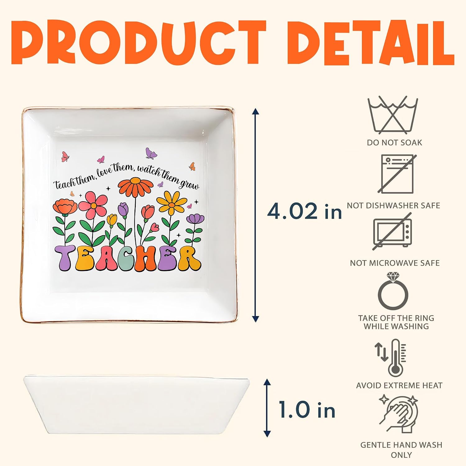 Floral 4" Jewelry Dish / Teacher